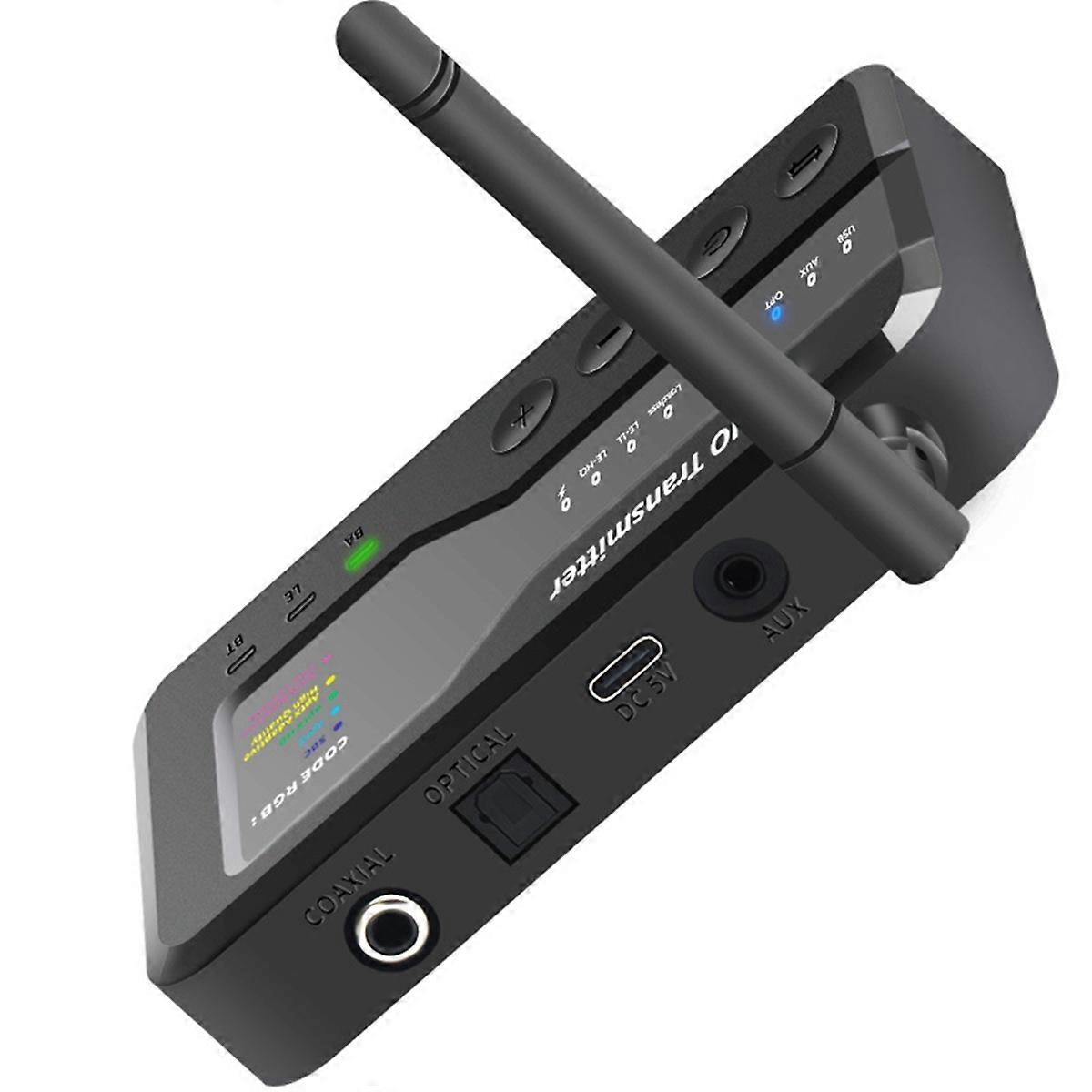 BT5.3 Audio Transmitter Distance Adaptive/HD LC3 Wireless Broadcast 1 to N Receiver OTG USB Toslink