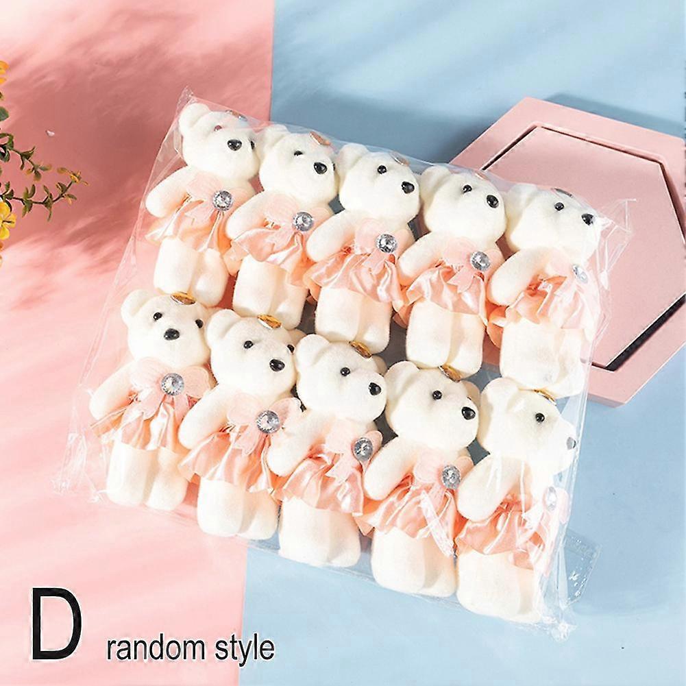 Champagne (random style) (D) $ Ice cream diamond bear cartoon bouquet bear doll flower packaging material foam bear flower doll 10 pieces