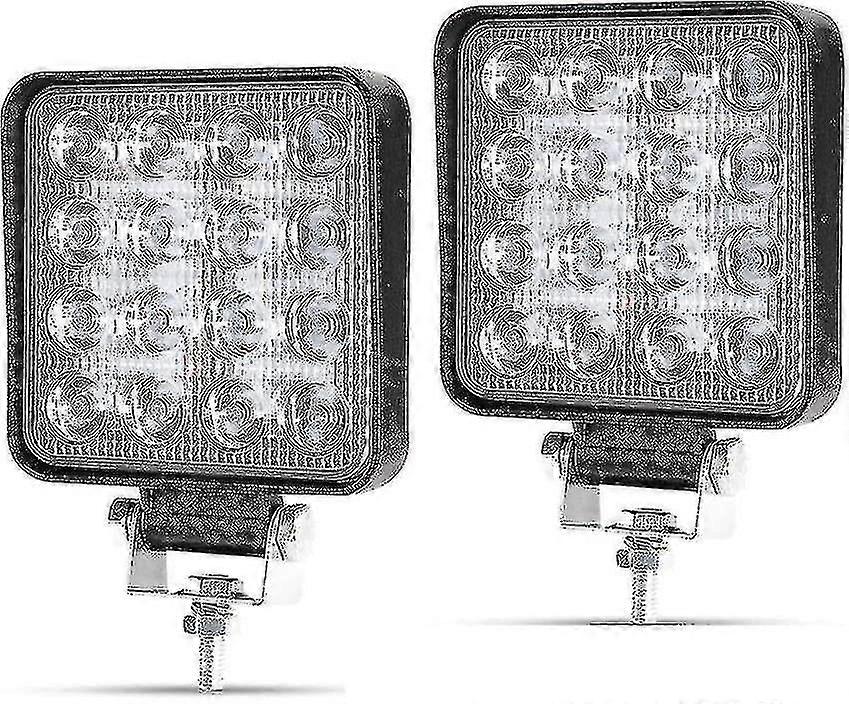 2x48W LED Work Light IP67, 12V/24V Square Spotlight Flood Light for Long Range