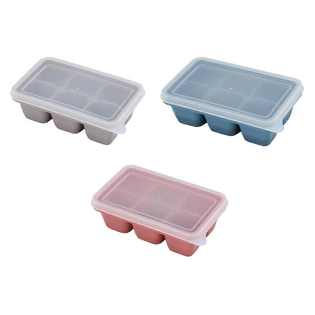 Ice Cube Trays Silicone Ice Maker Moulds Prevent Spills Blue 3Pcs