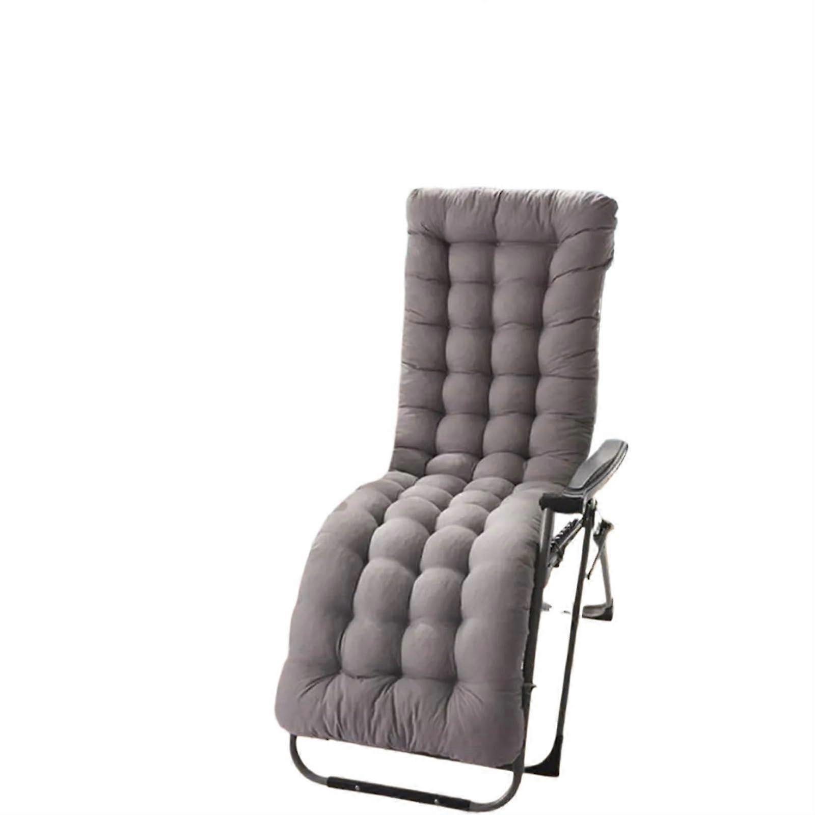 Recliner Cushion Thickened Garden Pad Replacement for Rocking Deckchair, Comfortable Polyester Sunlounger Seat Pad, Grey