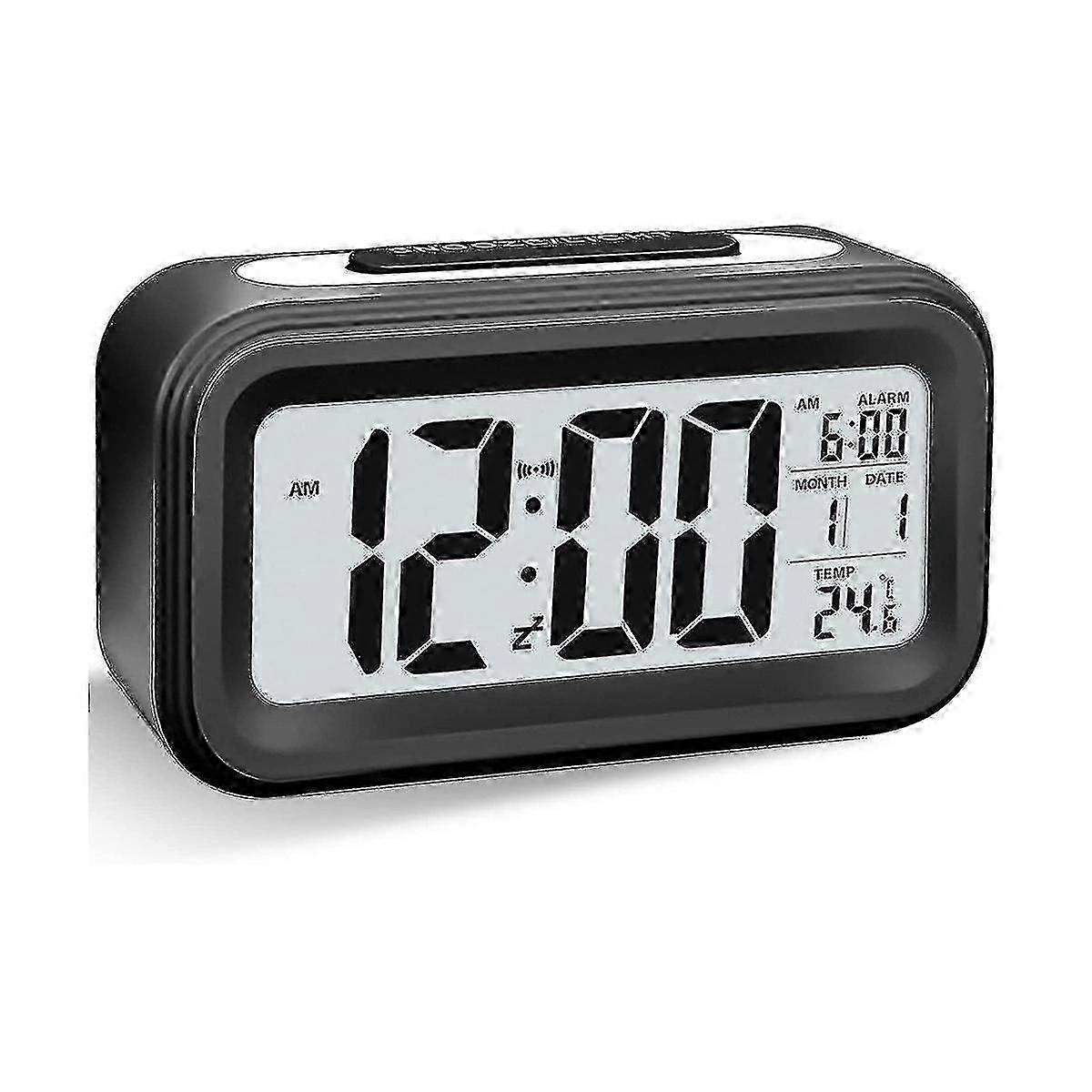 Digital Alarm Clock, Led Alarm Clock, Battery Operated Silent Aalarm Travel Clock,black