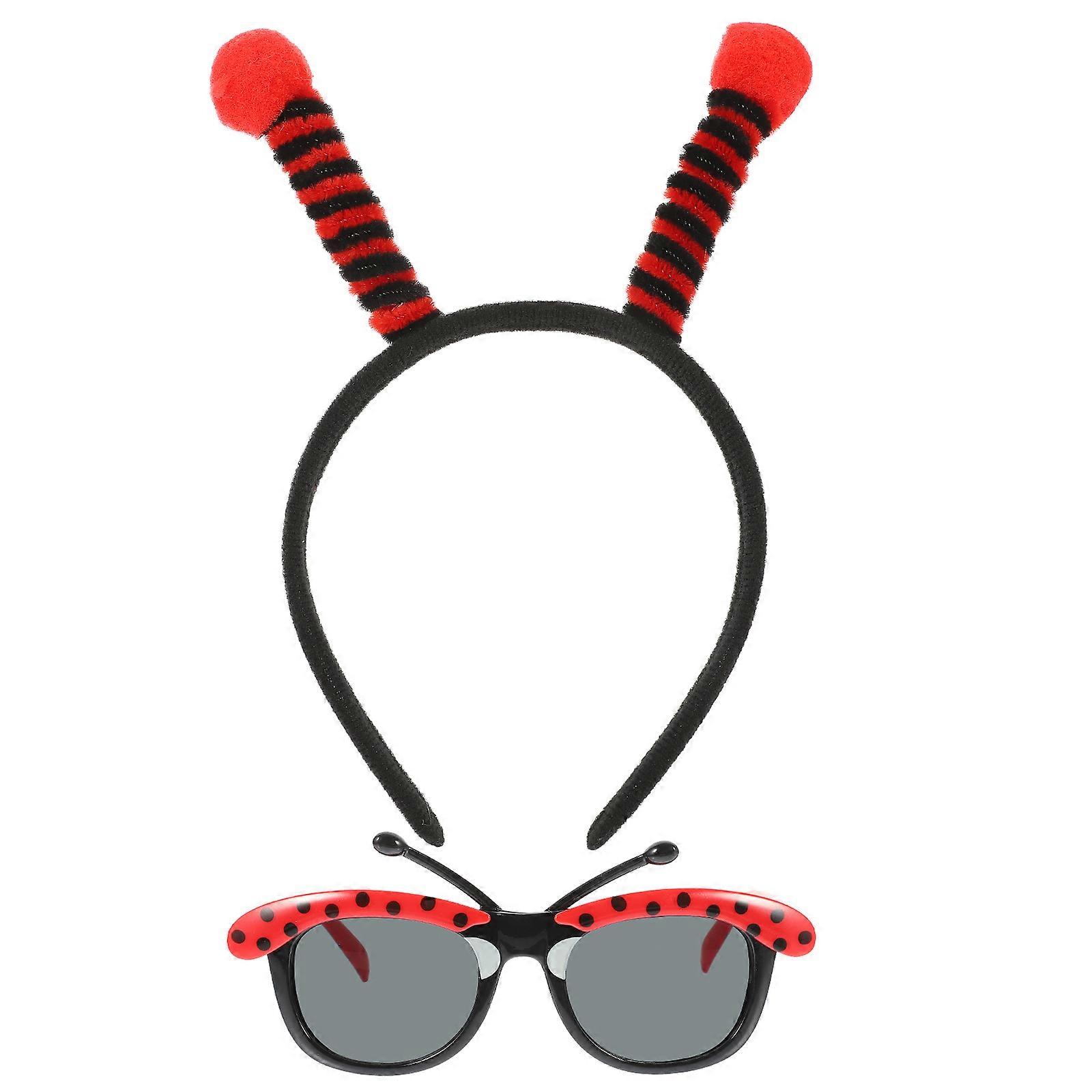 Cute Headbands Ladybug Ear Headband Cartoon Design Daily Use Party Accessories For Kids Assorted Color 1Set