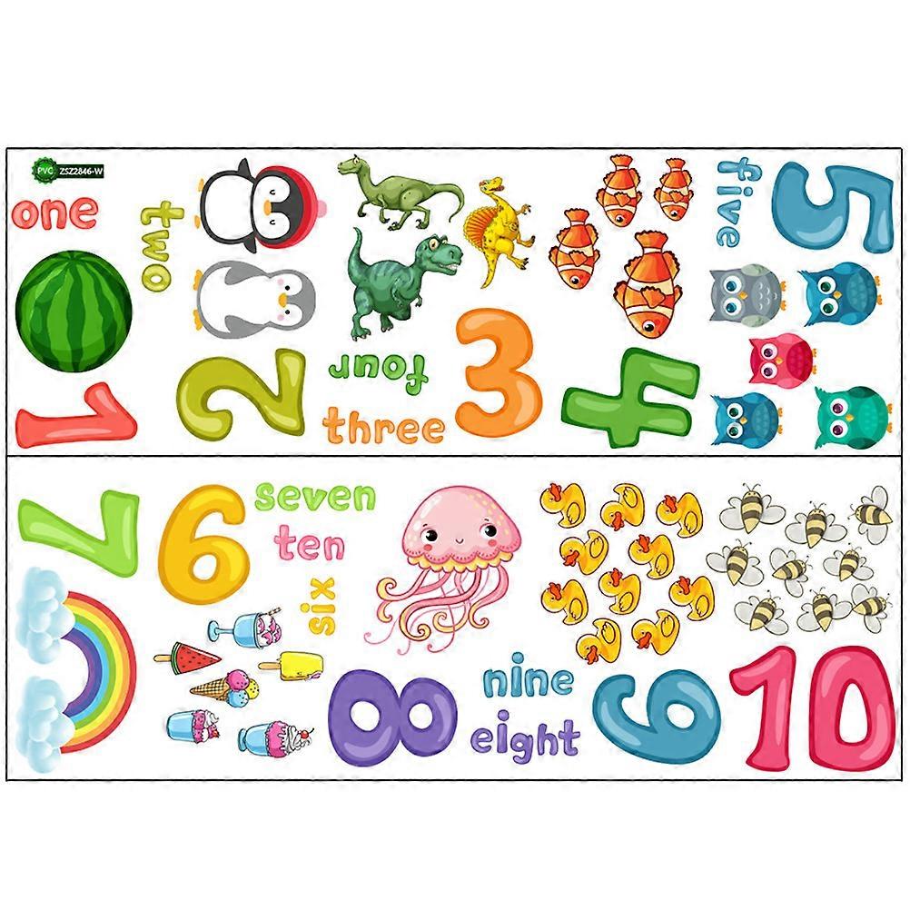 Self Adhesive Cartoon Number Wall Decals for Educational Learning Stickers – Decorative Stickers for Bedroom, Nursery & Classroom for Early Childhood