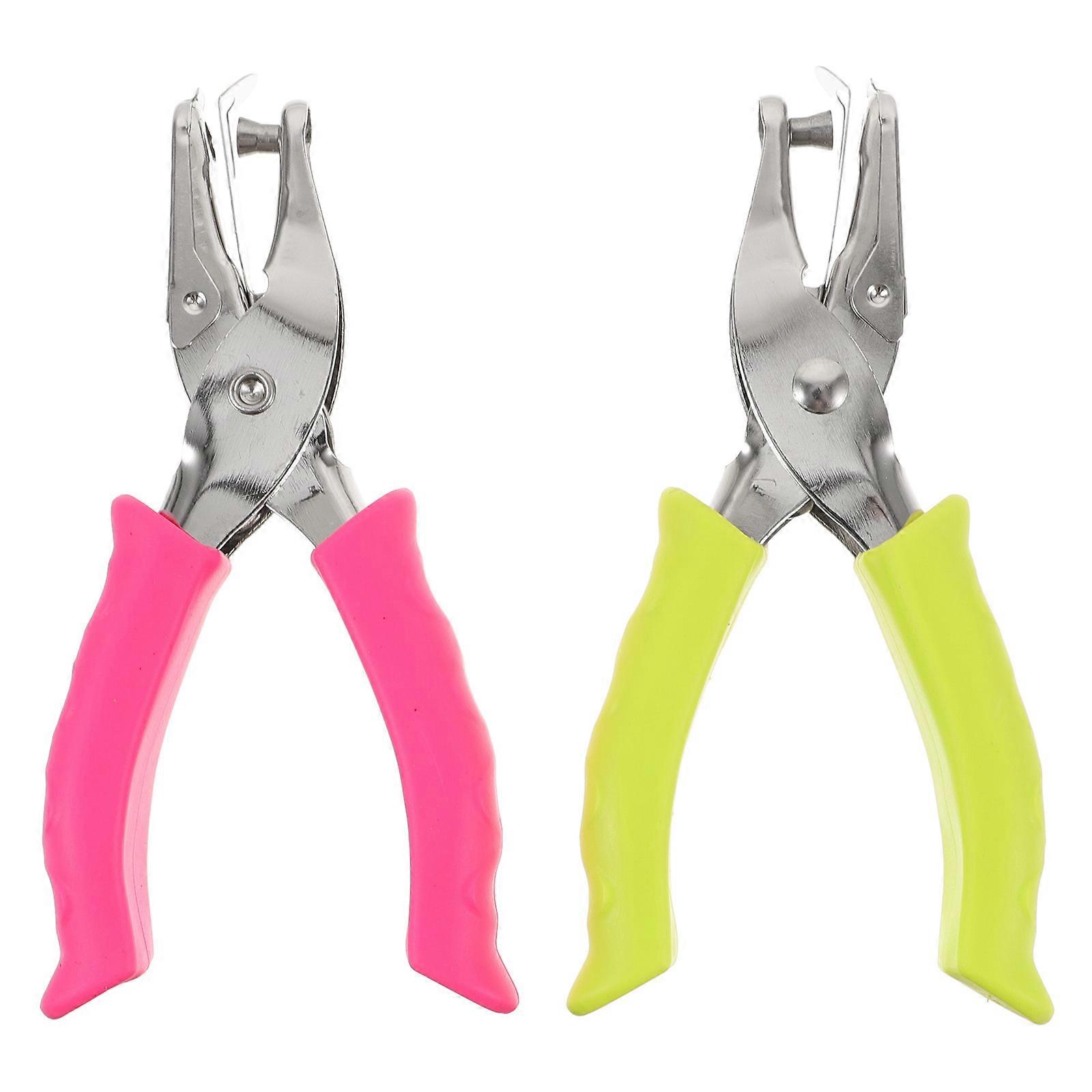 Portable Paper Puncher Multi-Function Card Puncher Office Stationery Green Aluminum Alloy 2Pcs