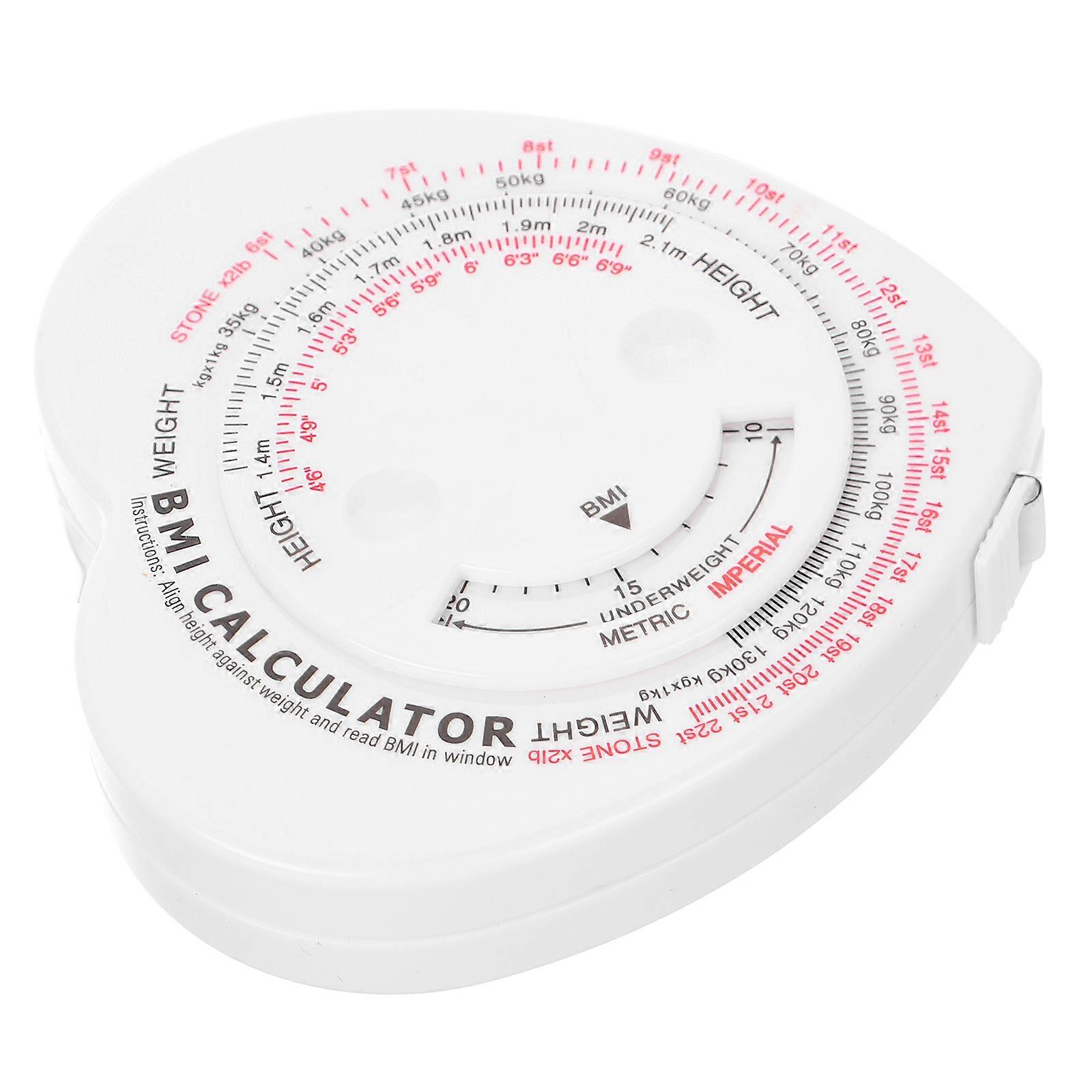Bmi Scale Handheld Retractable Body Measuring Tape Health Monitoring Dual-Sided Tape Fitness Measuring Tape 1Pack