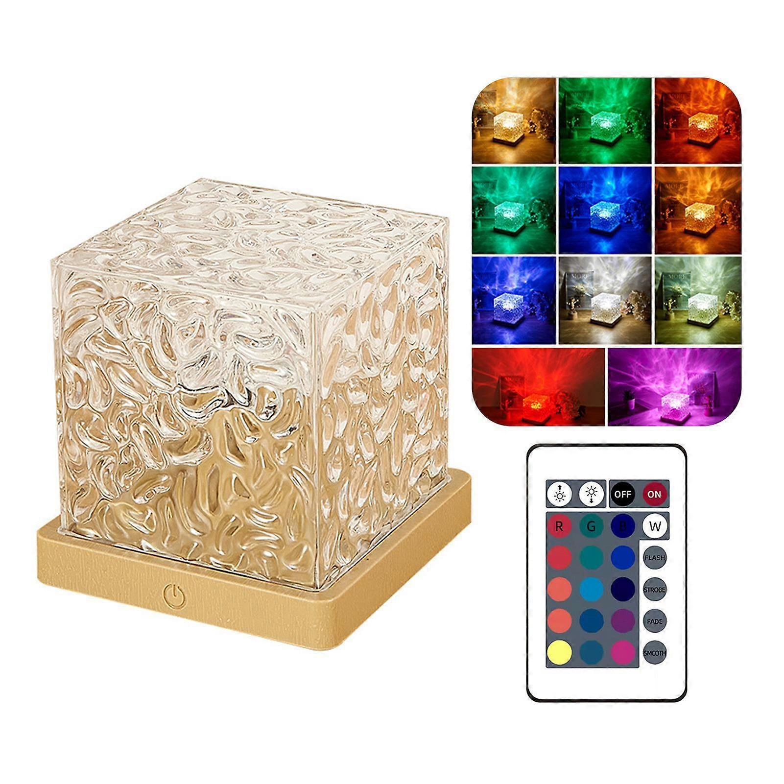 Water Waves Dynamics Projection Atmosphere Lamp with 3 Colors Light Personalized Stylish Crafts Decor for Living Room Home