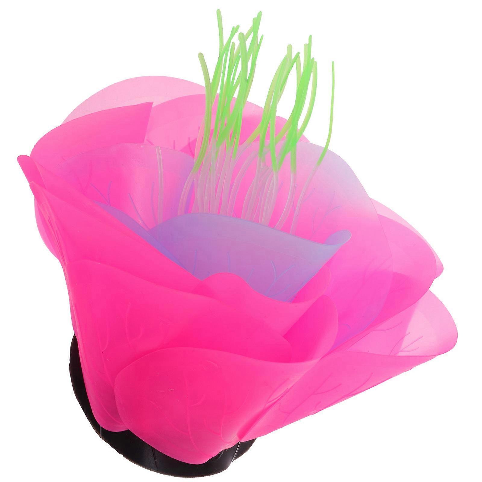 Aquarium Decor Ornaments Lotus Shape Pink Provide Hiding Place for Fish Daily Use 10x10x10cm 1 Set