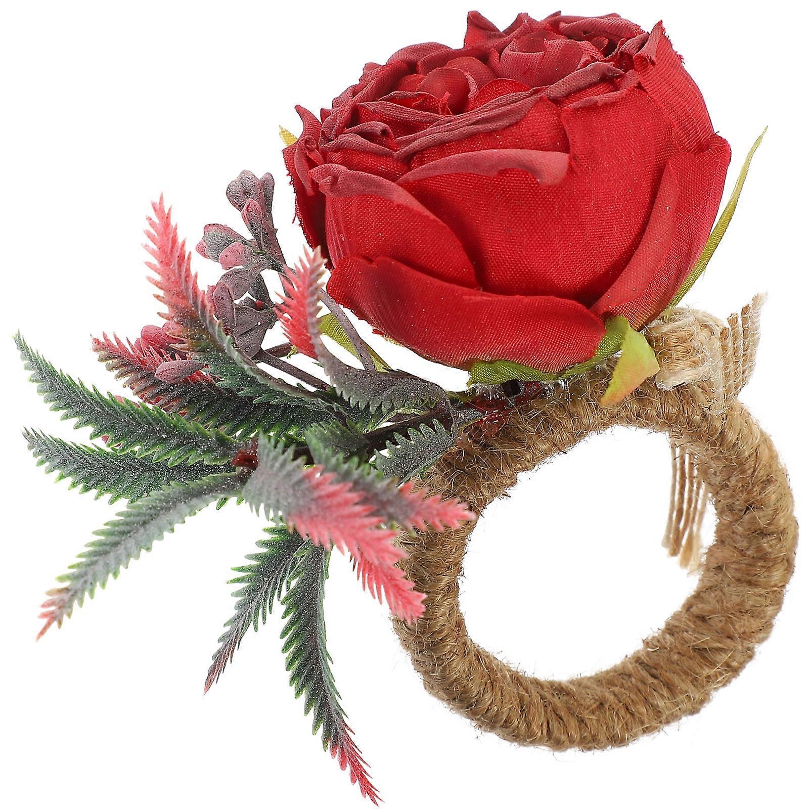 Valentines Napkin Rings Flower Shape Table Decoration Color 2Set