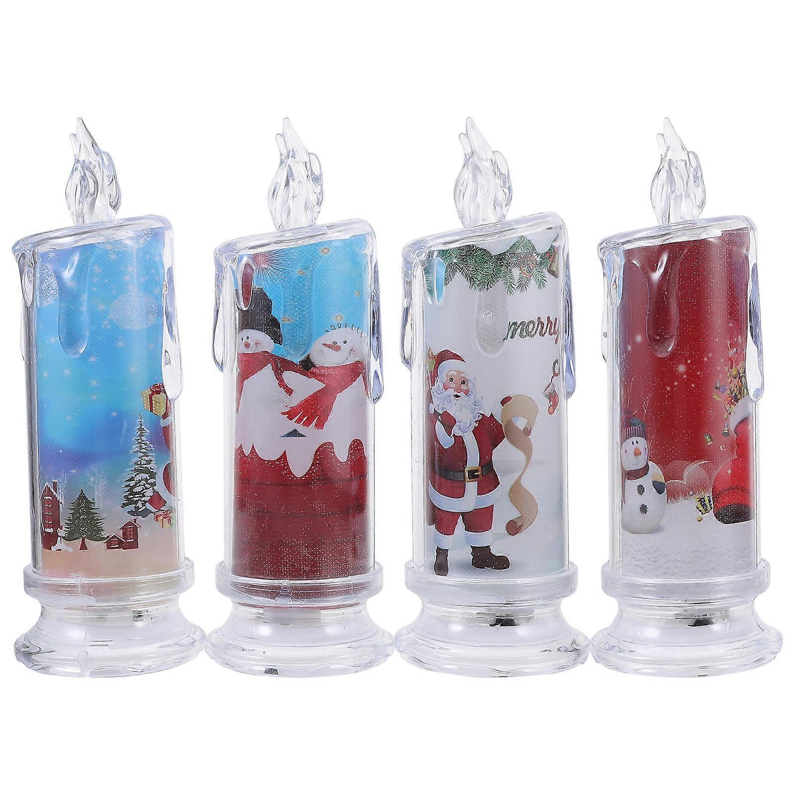 Led Candles Electric Light Table Decoration Safe for Pets and Family Assorted Color 18x6.2cm 4Pcs