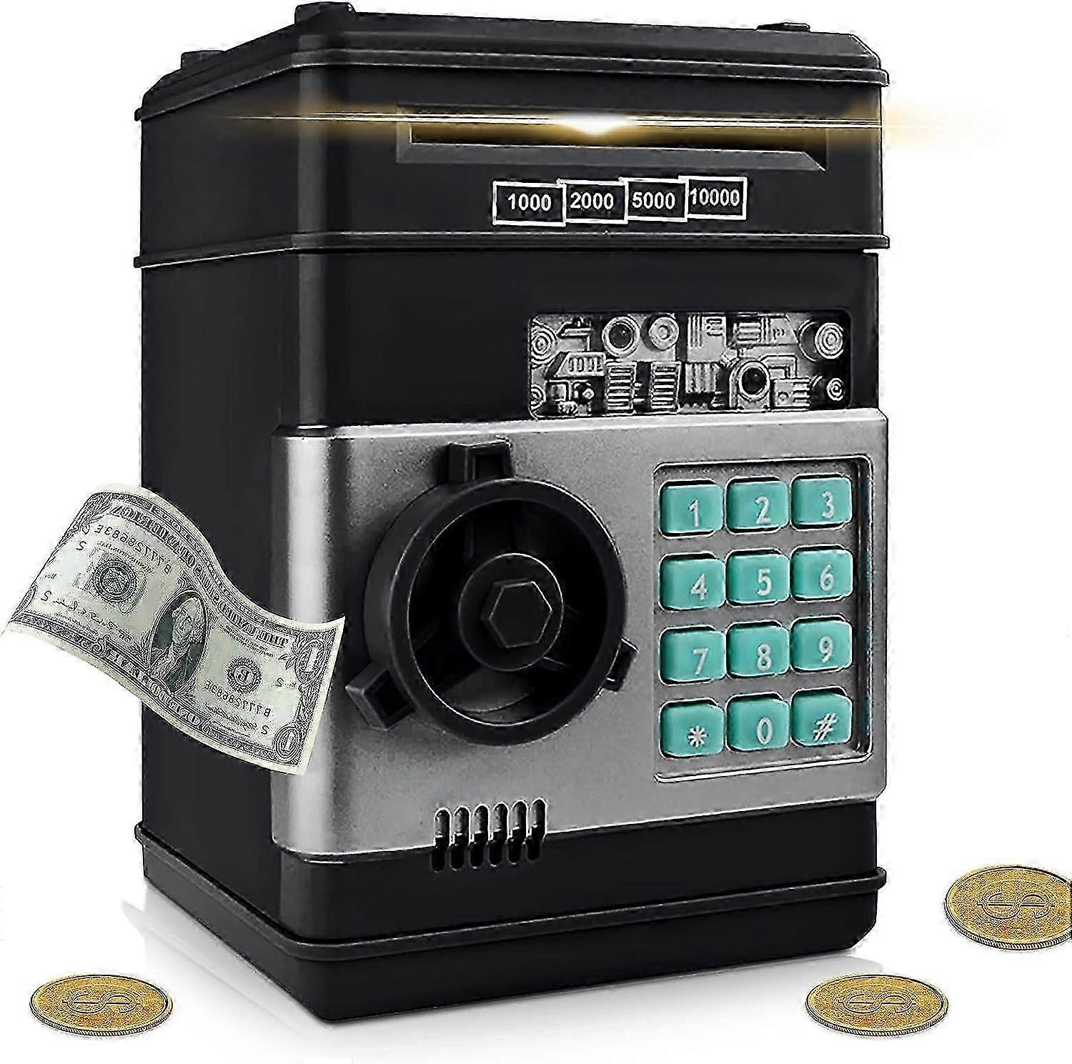 Elektronisches Sparschwein für Kinder, digitale Sparschweinbox, mit Passwort, Großer elektrischer Geldautomat, Geldautomat, Bankautomat, automatisches Geld, Münzsparkassen, f