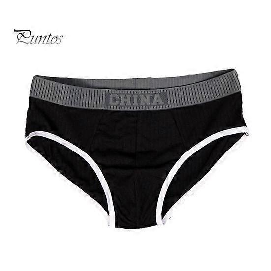 Men Briefs Mid Waist Elastic Soft Breathable Anti-septic U Convex Striped Contrast Color Casual Men Underpants