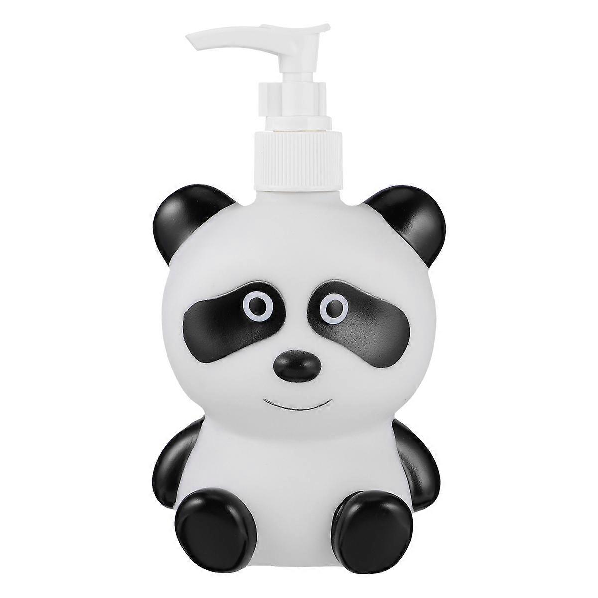Cartoon Panda Press Pump Bottle Safe Lotion Dispenser for Shampoo, Hand Wash & Bath Liquid, Easy Refill Design for Kids
