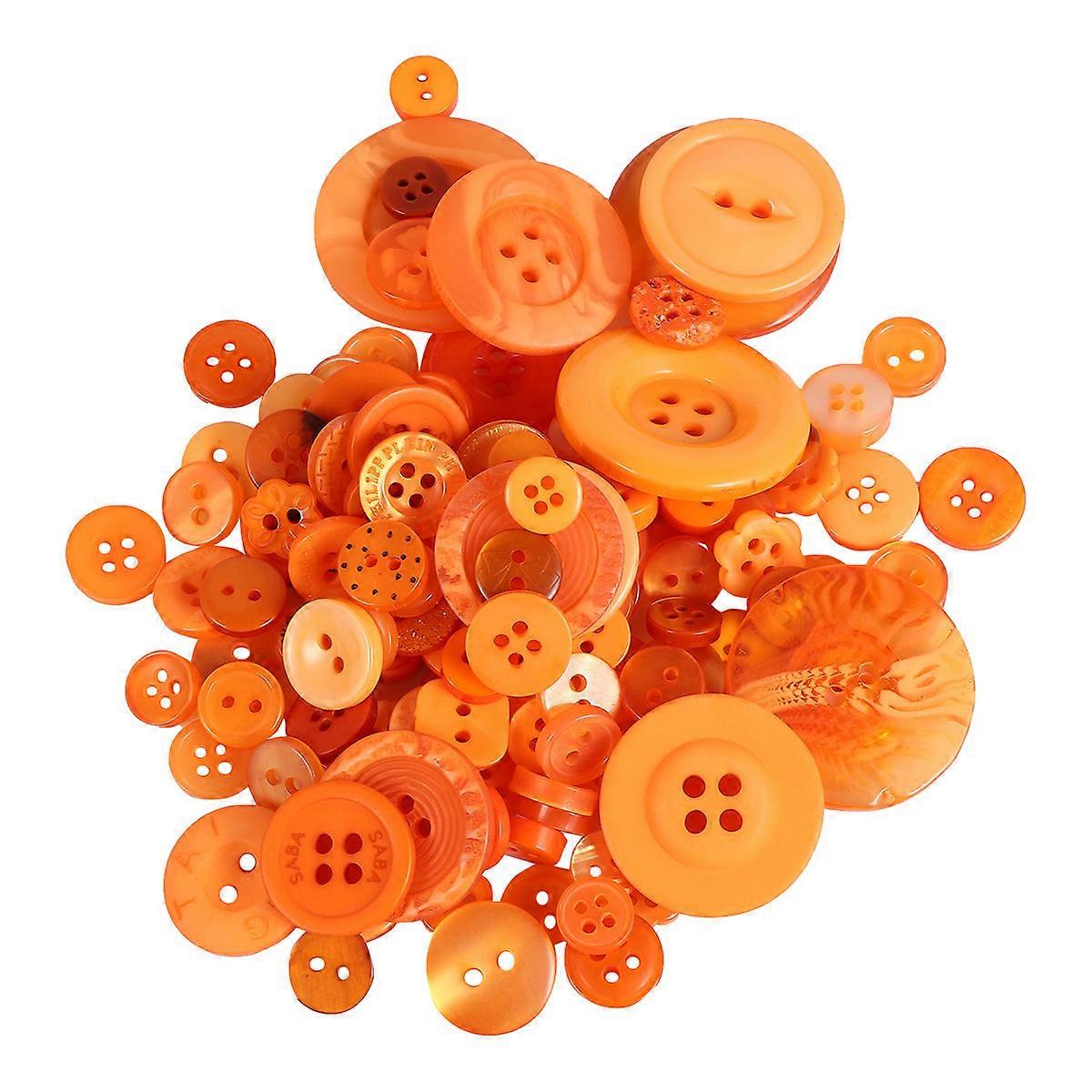 Unique Buttons Handmade Design Cardmaking Projects 10 Bags 1000Pcs Orange Resin 2.5x2.5cm