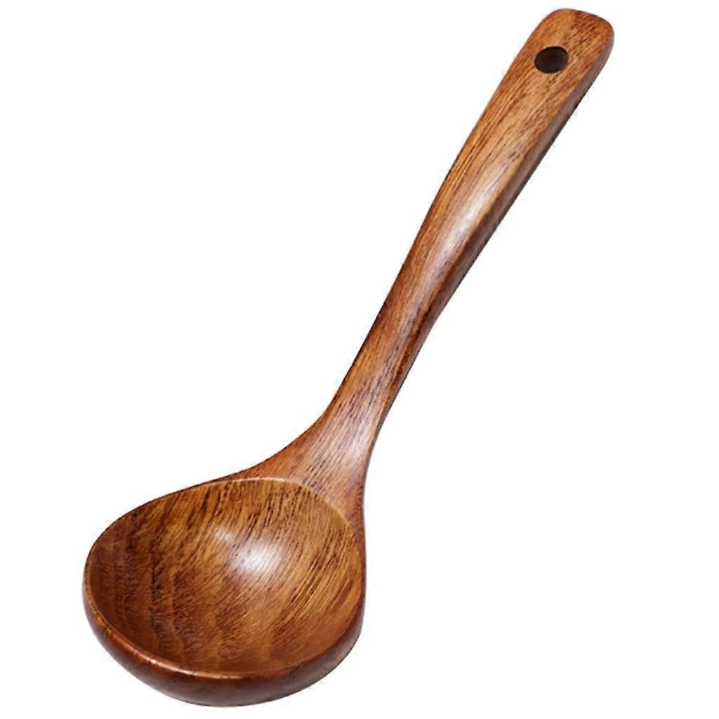 Wooden Soup Spoon with Long Handle for Dessert, Rice, Soup, Cooking Utensil, Kitchen Gadget, 12-Inch Size