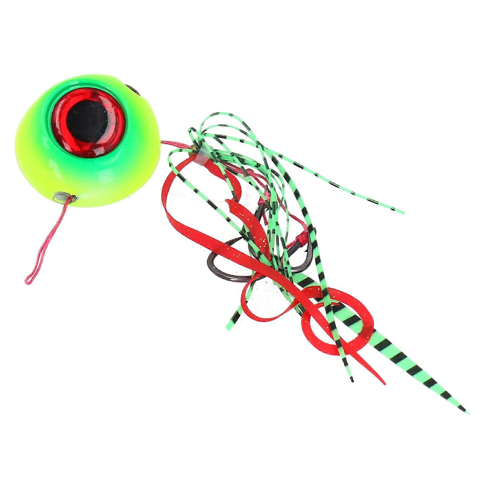 Leurre de pêche artificiel en acier à haute teneur en carbone avec œil 3D, 150 g, pour la pêche en rivière, mer, lac, jaune et vert