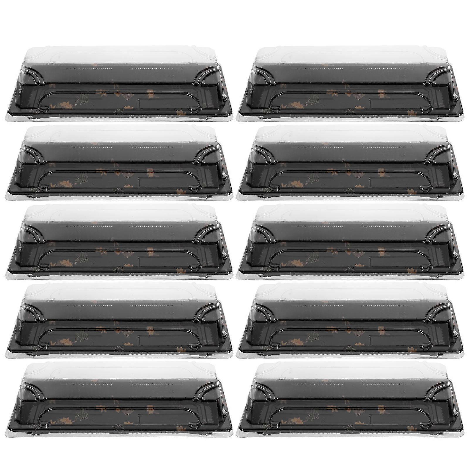 Carry Out Containers Sushi Take Out Box Packing Container 22x9x4 Cm Rectangular Black 20Pack