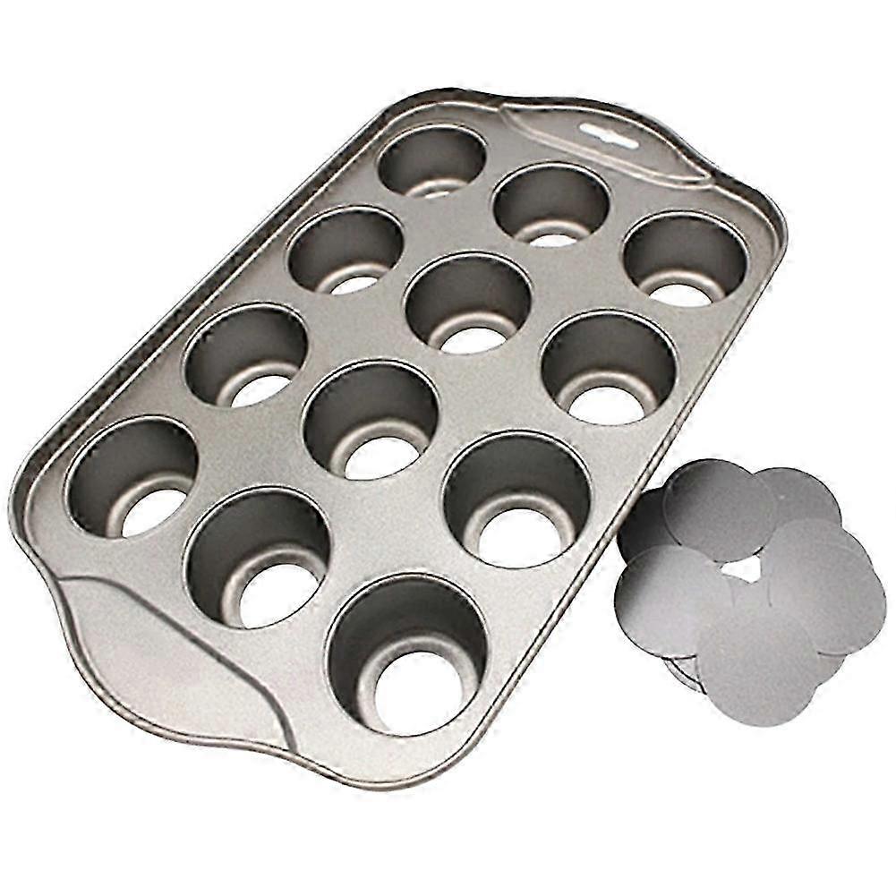 Kitchen 12 Grid Baking Cake Tray Cheesecake Cups Non-Stick Cupcake Baking Pan Kitchen Tools Edition 0704