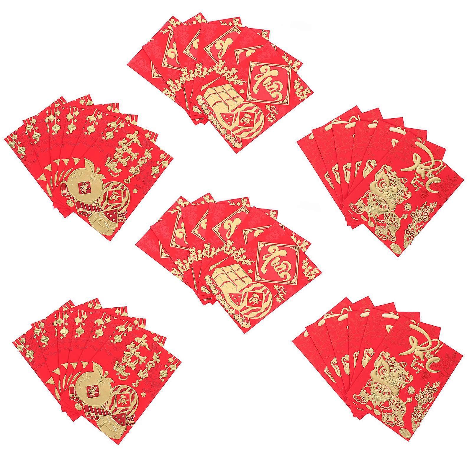 36pcs Traditional Red Pockets for Lunar New Year, Weddings & Festive Events – Beautiful Celebration Envelopes for Birthdays & Special Occasions