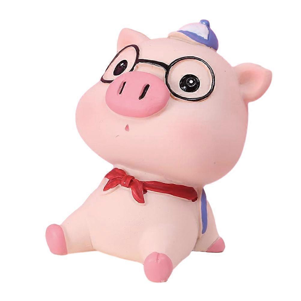 Here's a polished product description for your **Miniature Resin Pig Statue**:
### **Miniature Resin Pig Statue – Cute Desktop Pig Model |