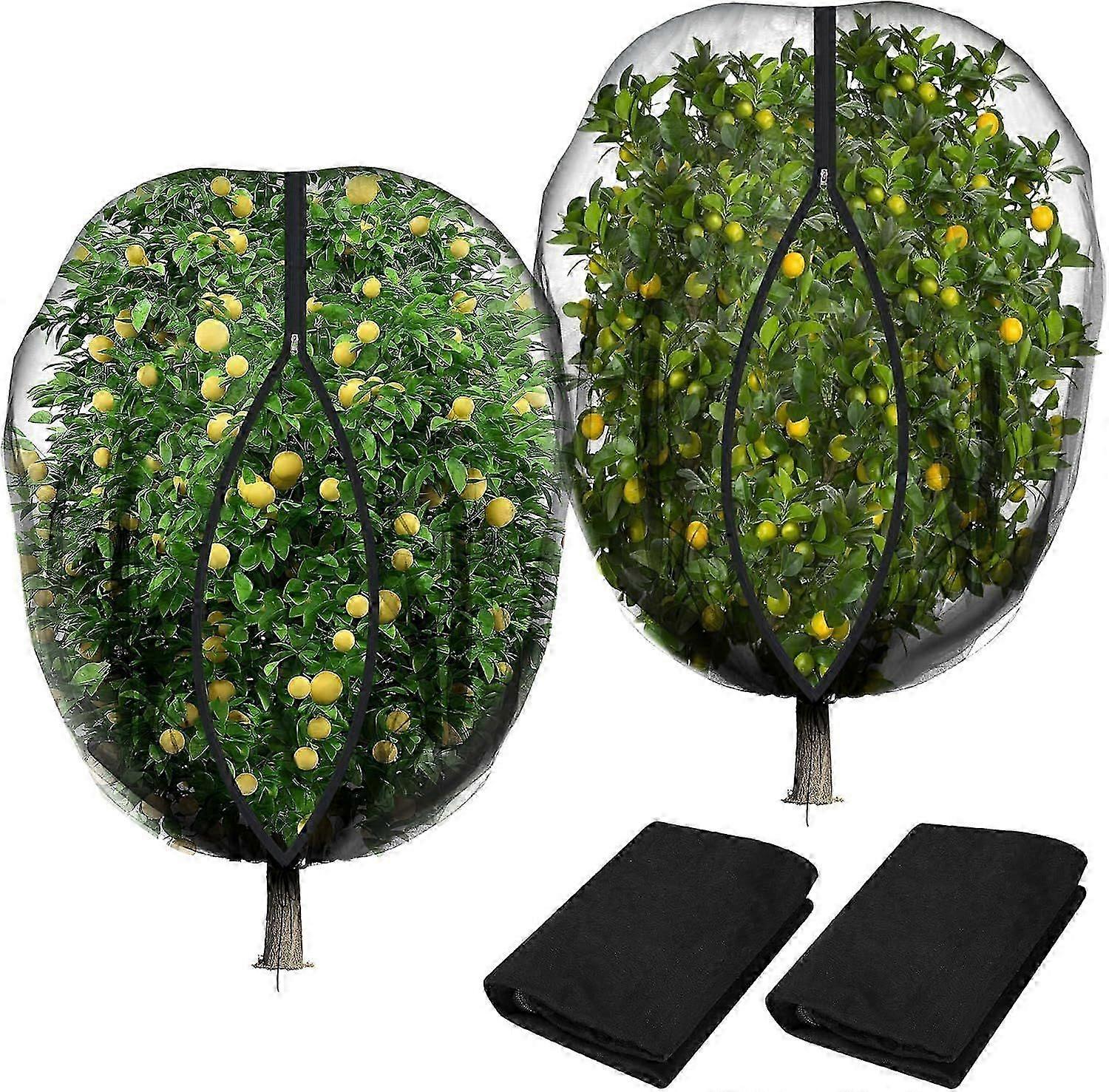 2025 Latest Model 2 Pcs Black Large Fruit Tree Netting with Zipper and