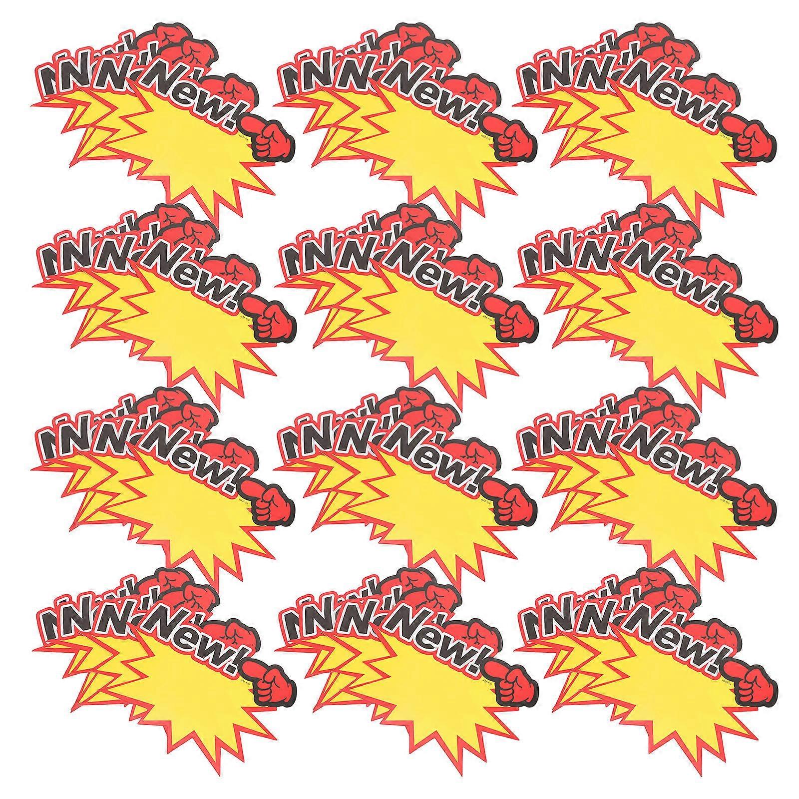 Retail Display Tags Indication Supermarket Burst Shape 100Pcs