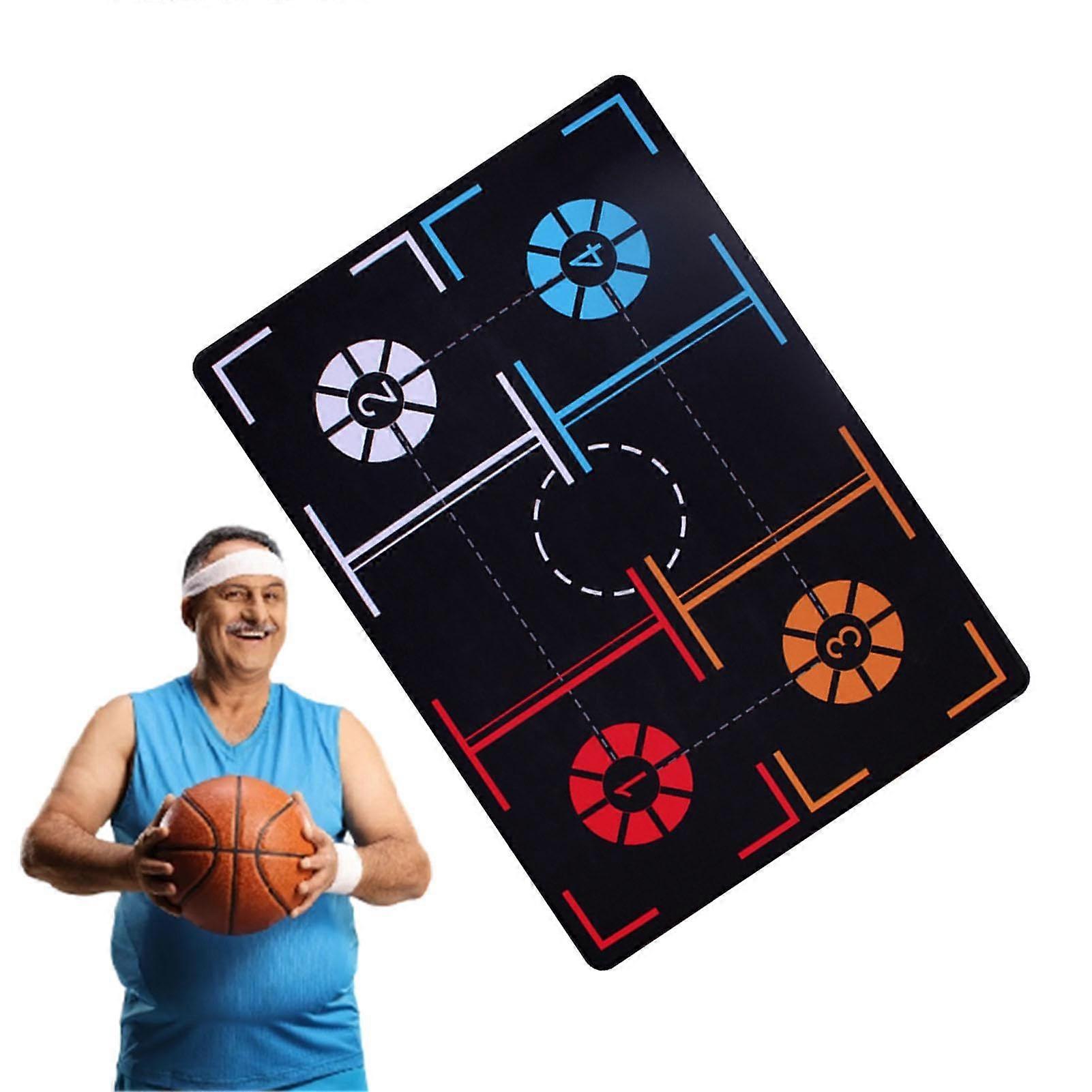 Basketball Training Mat, NonSlip Rubber Basketball Dribble Practice Mat Quiet Ball Control Step Mat