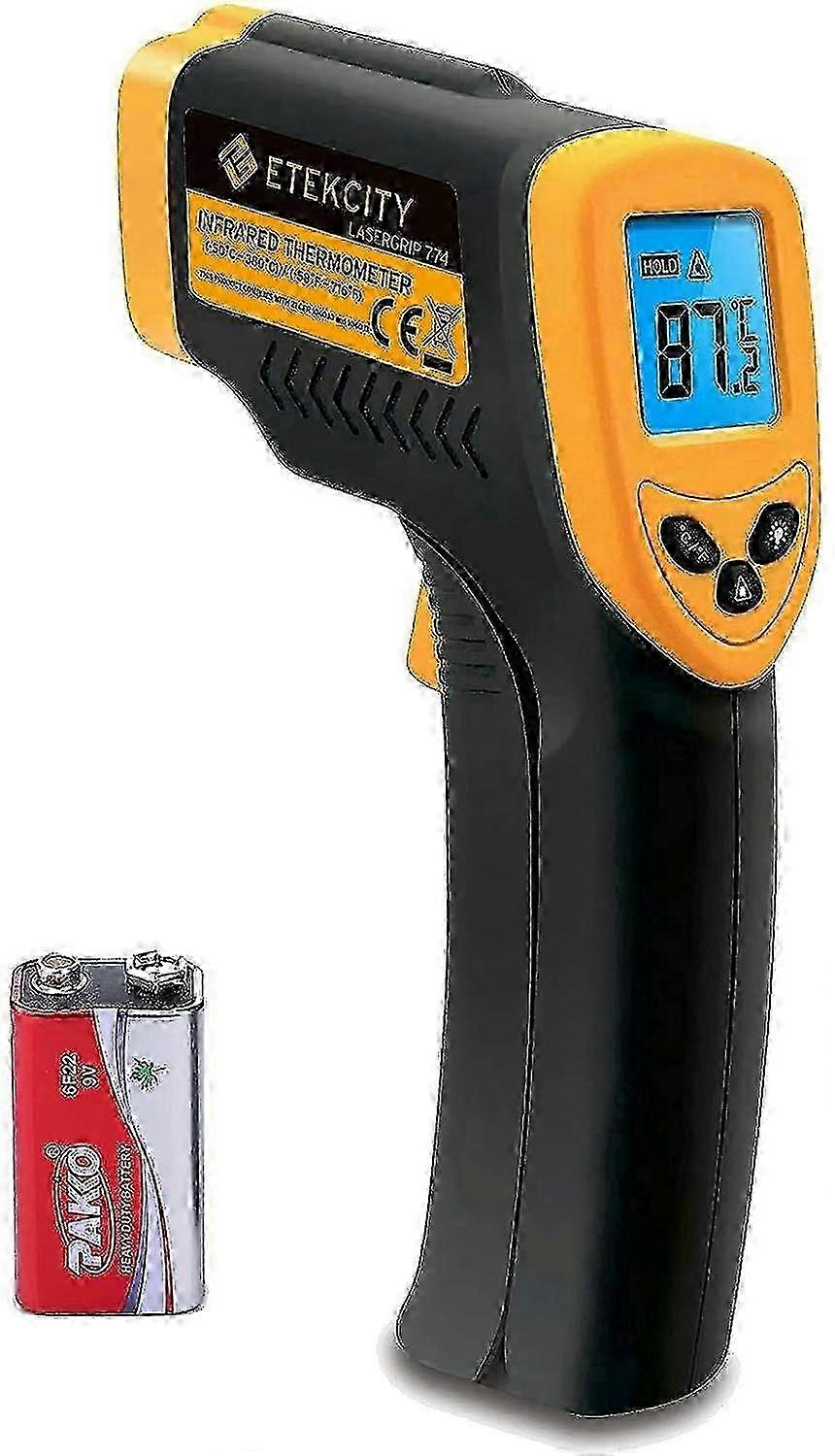 Non-Contact Infrared Digital Laser Thermometer With Temperature Sensor From -50 To +380 C, LCD Lighting, Grip