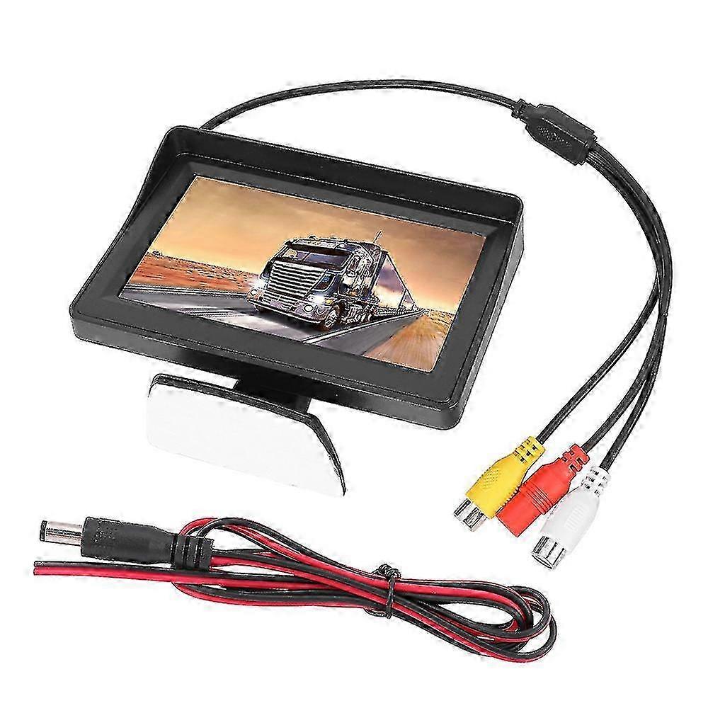 Ultra Thin 2-Way AV Input 4.3in LCD Display Car Monitor for Backup Reverse Camera - Compatible with Various 9V to 35V Systems