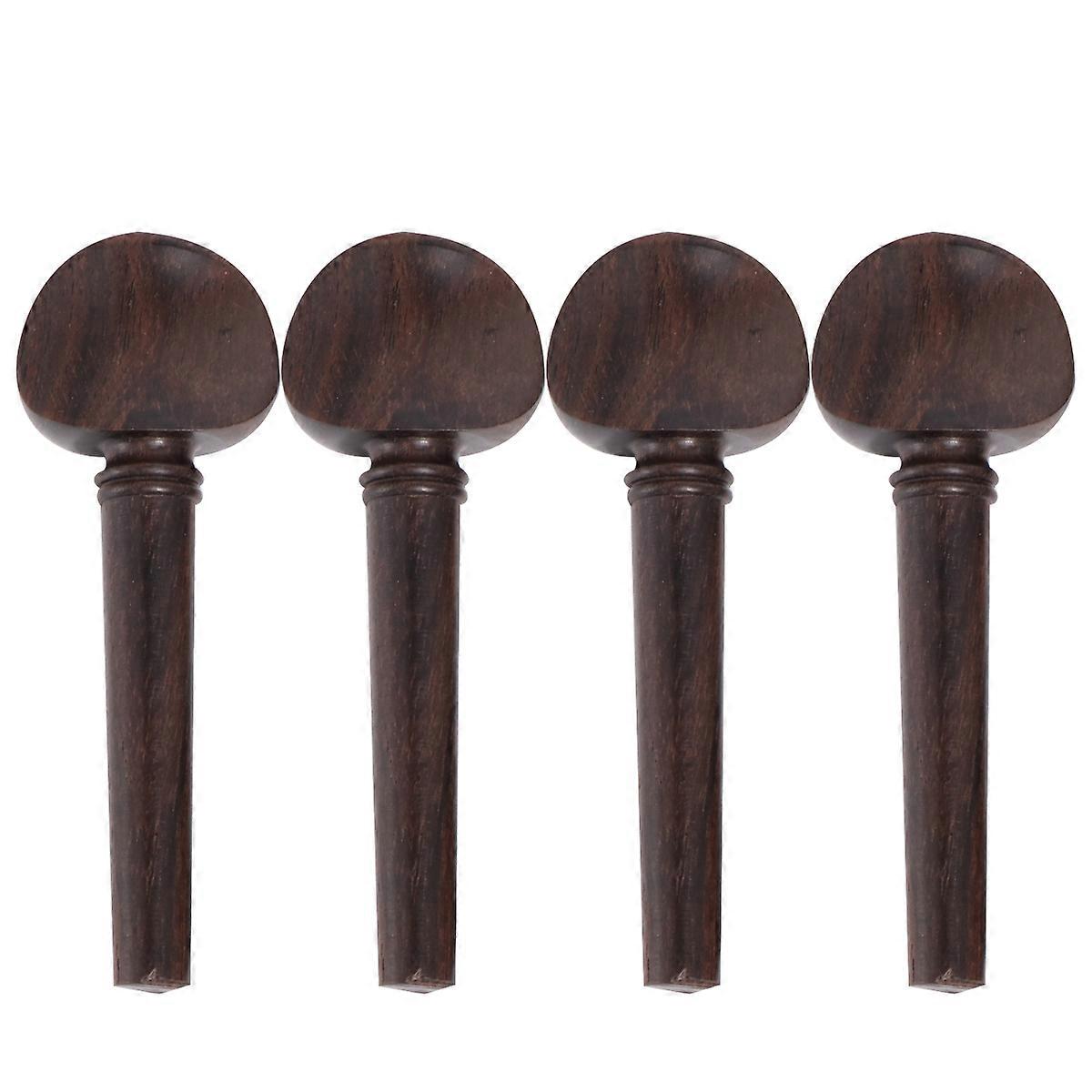 4pcs Ebony Wood Tuning Pegs for Violin – Durable Replacement String Instrument Accessories, Pre Drilled for Easy Assembly, Elegant Design for Fiddler