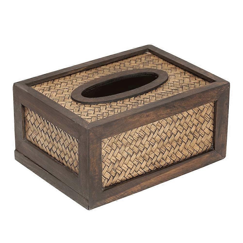 Tissue Box Holders Hand Woven Tissue Box Desktop Tissue Box Dispenser Living Room Desktop 20 00X15 00X8 00CM Plastic Material 1Pack