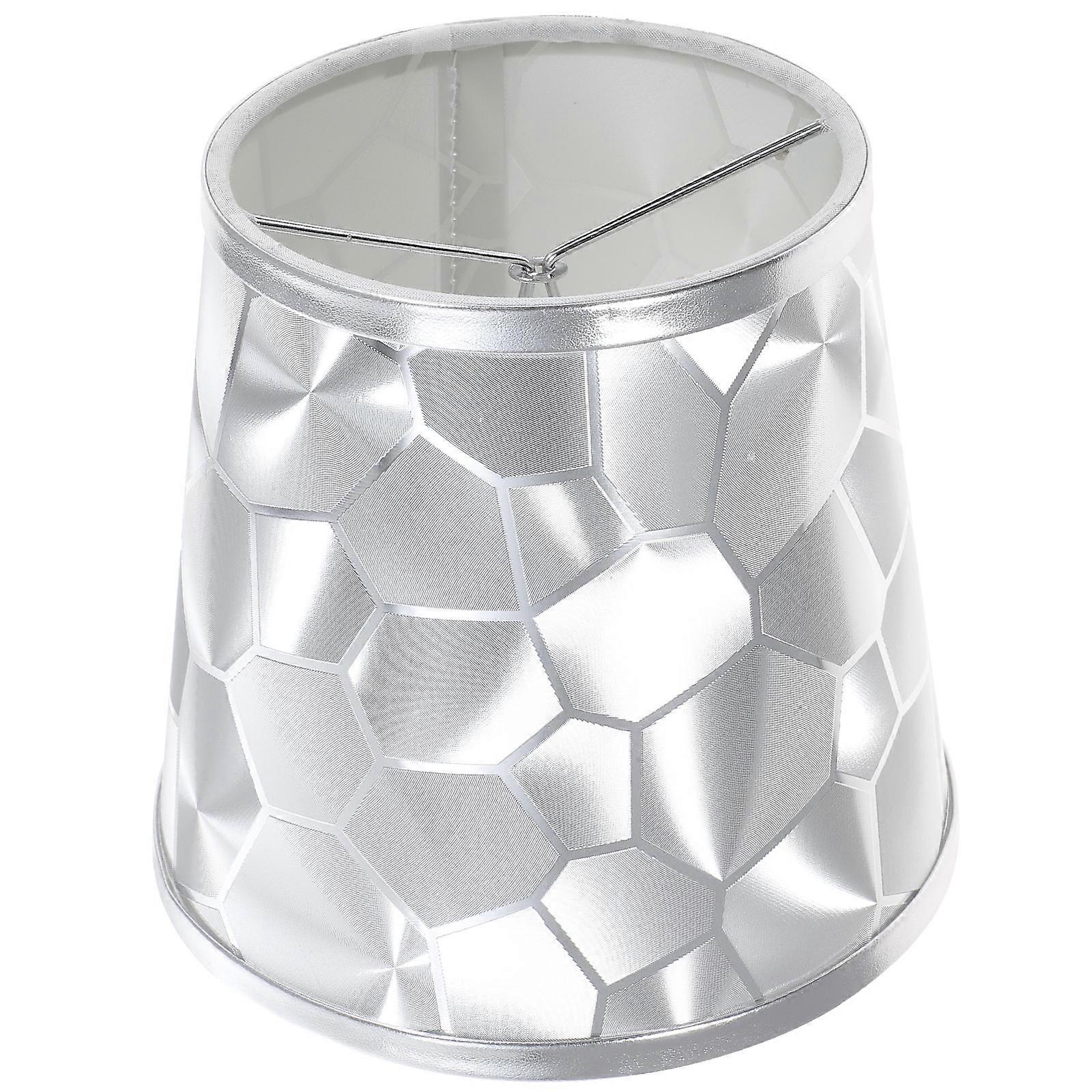 Geometric Silver Decorative Lamp Shade for Table and Bedside Lamps – Easy Install Replacement for Softer Bedroom and Living Room Lighting