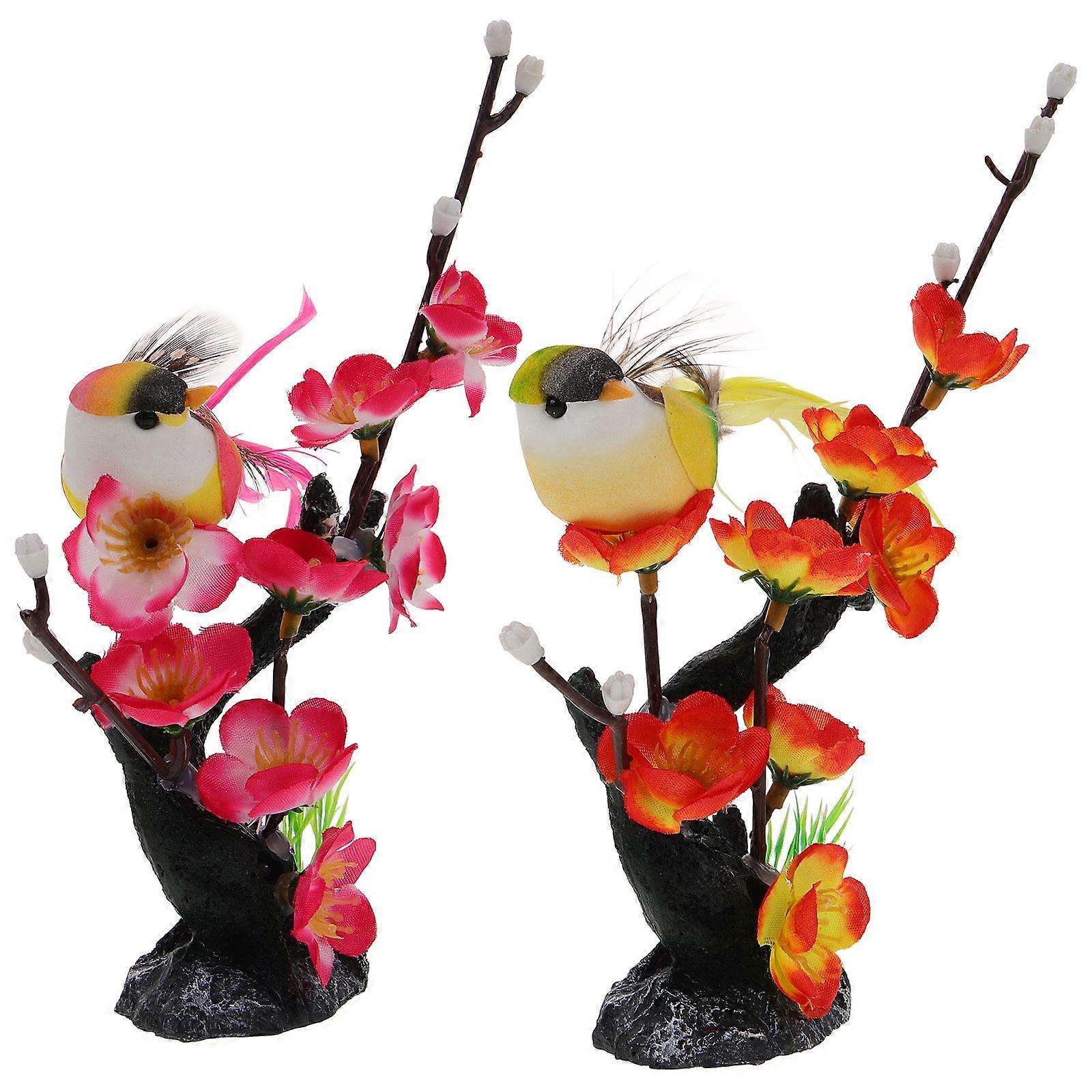 Artificial Flower Sushi Plate Decorations Plum Blossom Shape Simulation Model 2Pcs