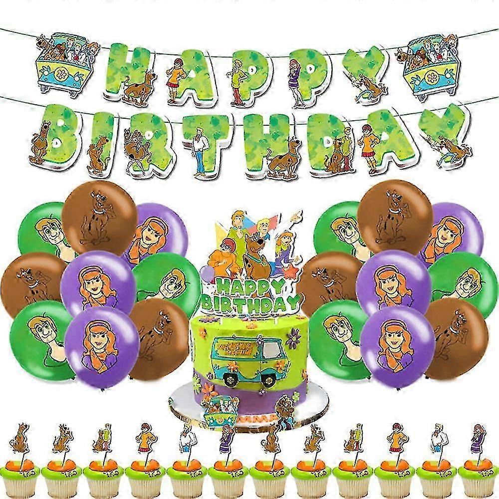 سكوبي تحت عنوان بالونات أطفال كيت كعكة كب كيك أغطية ديكور مجموعة