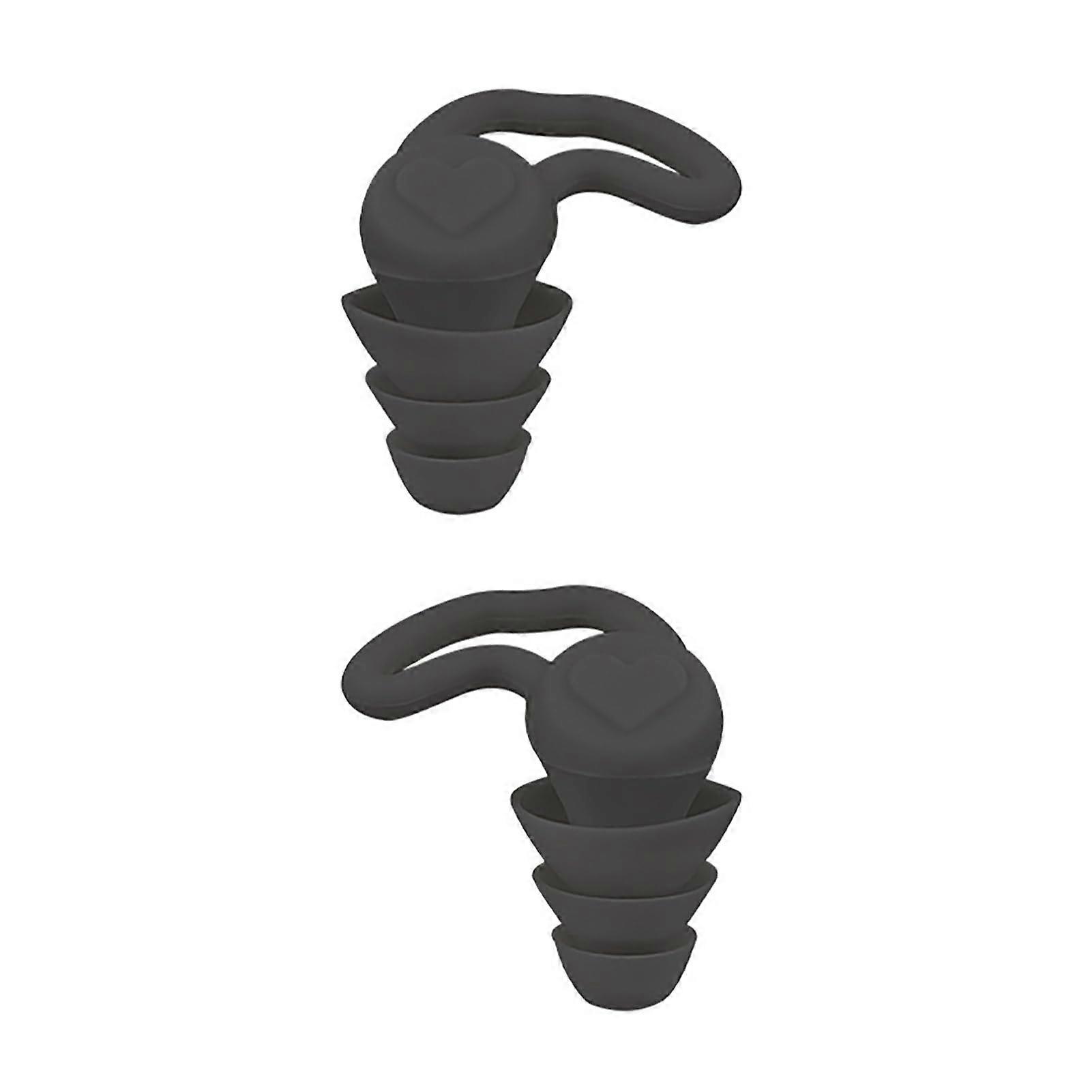 Workshop Noise Reduction Ear Plugs, 40dB Waterproof Dolphin Sleep Suppression, Portable Hygienic Black Pair