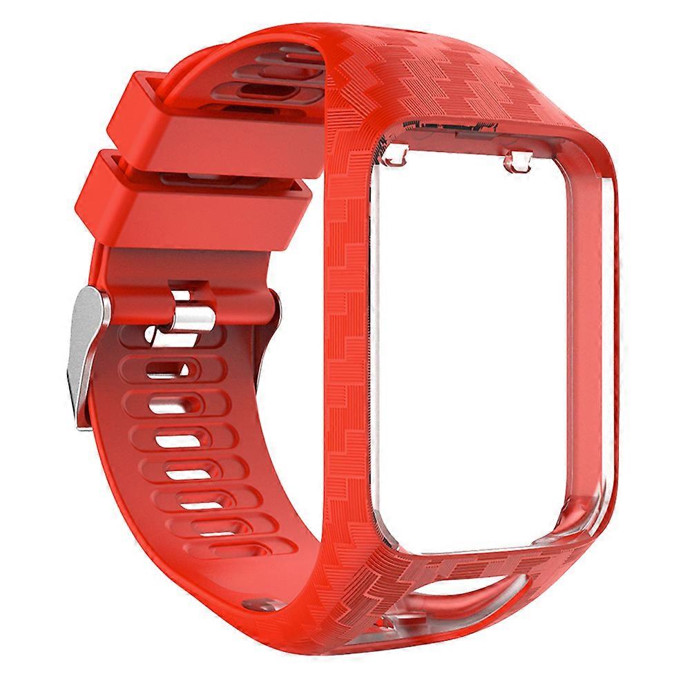 Smartwatch Band Replacement Silicone Rally Watch Strap for General Users Red Color 22x36cm Size Adjustable 1Pack