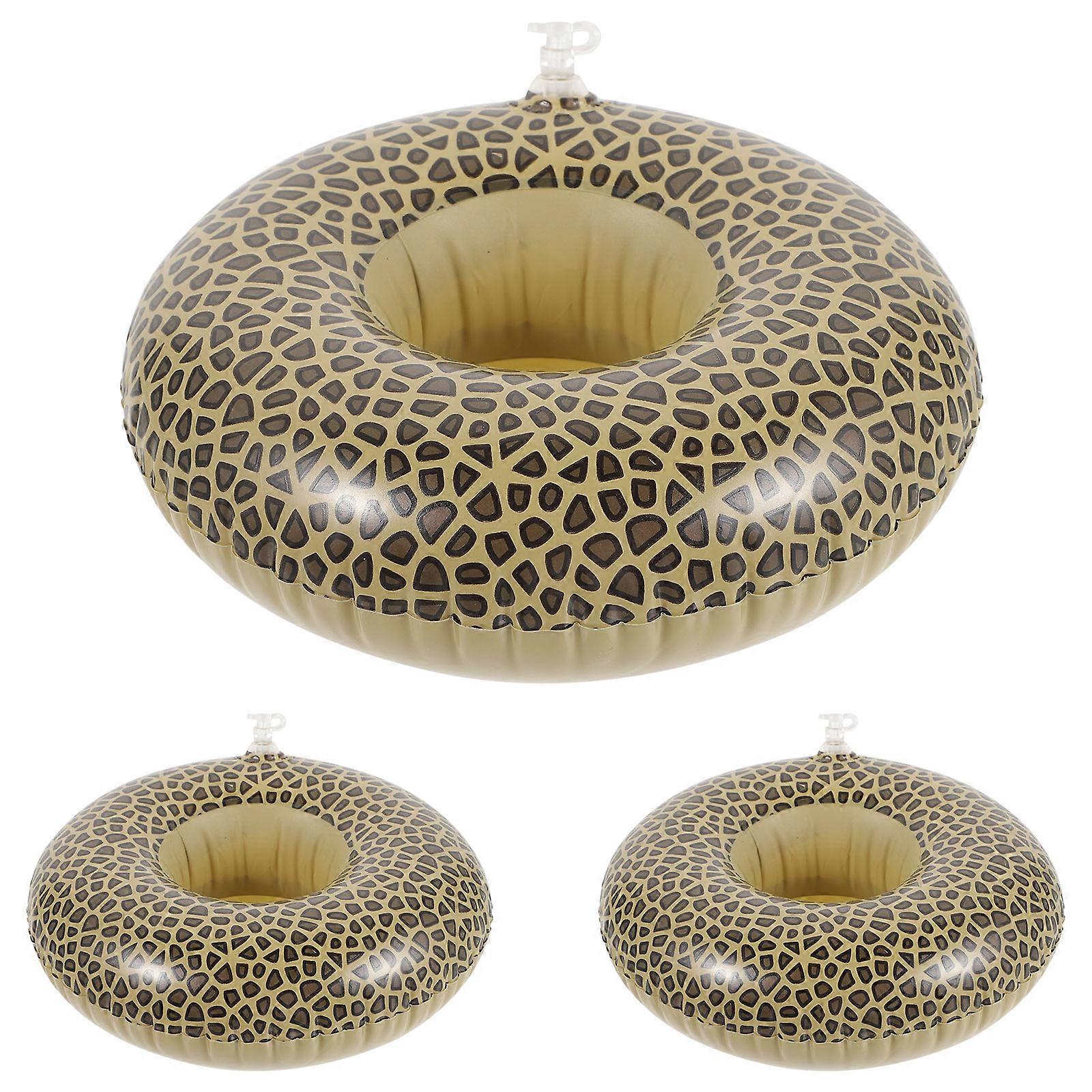 プールパーティーカップインフレータブルウォータービールホルダーアソートカラーヒョウ印刷安定ドリンクホルダー20.00X20.00X8.00CM 3個