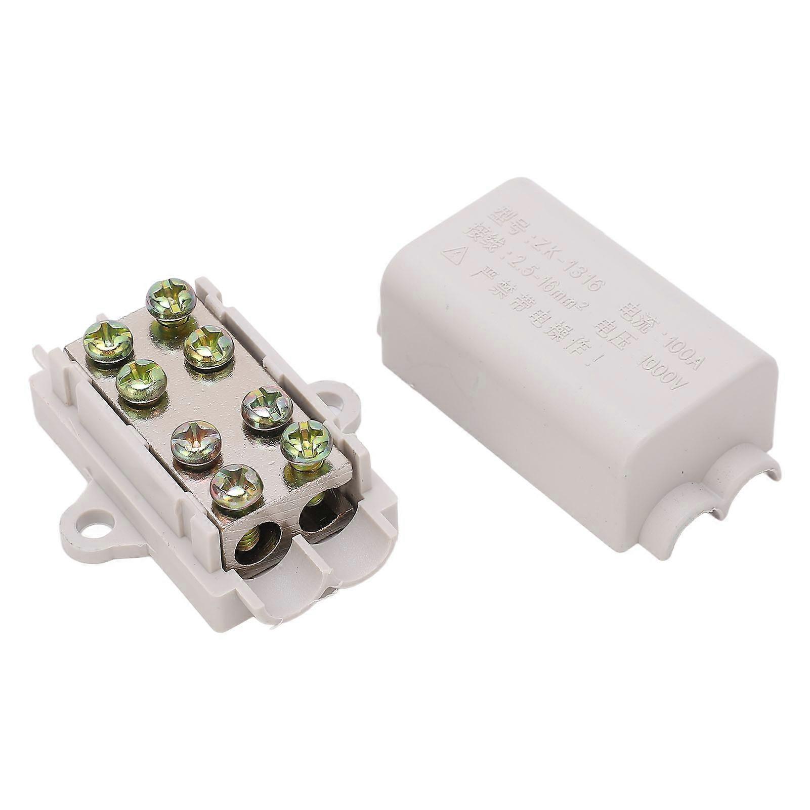 2 Pcs 100A 1000V Two In Two Out Quick Wiring Terminal Inline Junction Connector Box Quick Wire Cable Connector for 2.5‑16mm² Wiring 