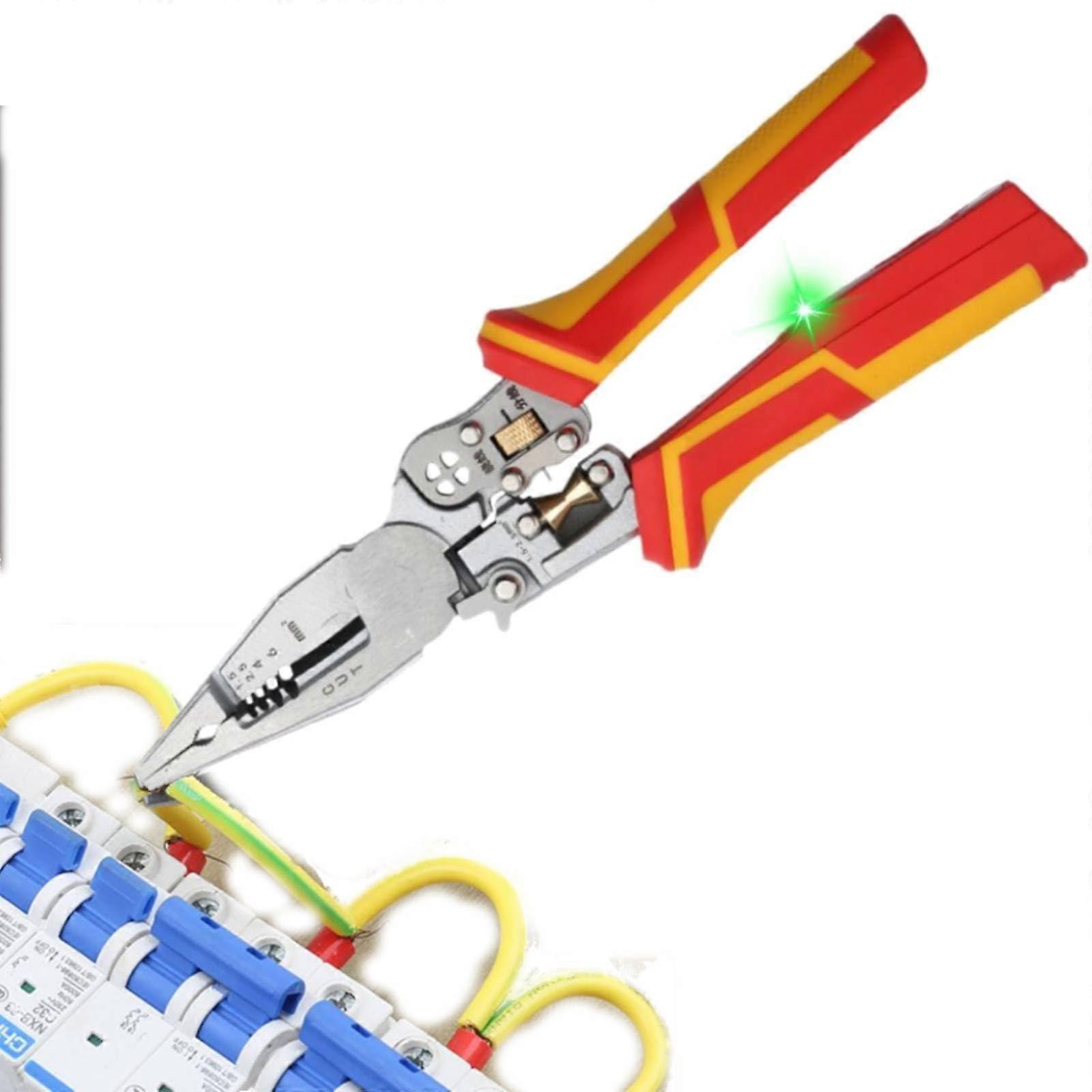 9 in 1 Wire Stripper with Current Measurement, Voltage Tester Pliers, Cable Shears