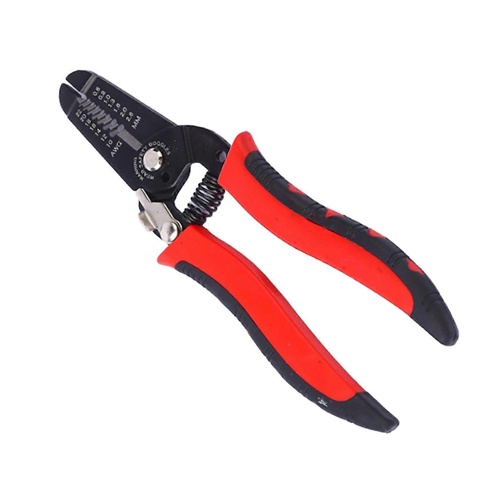 Wire Stripper With Labour-Saving Spring, 0.6-2.6 mm, 22-10 AWG, High-Carbon Steel Jaws, Crimping Tool