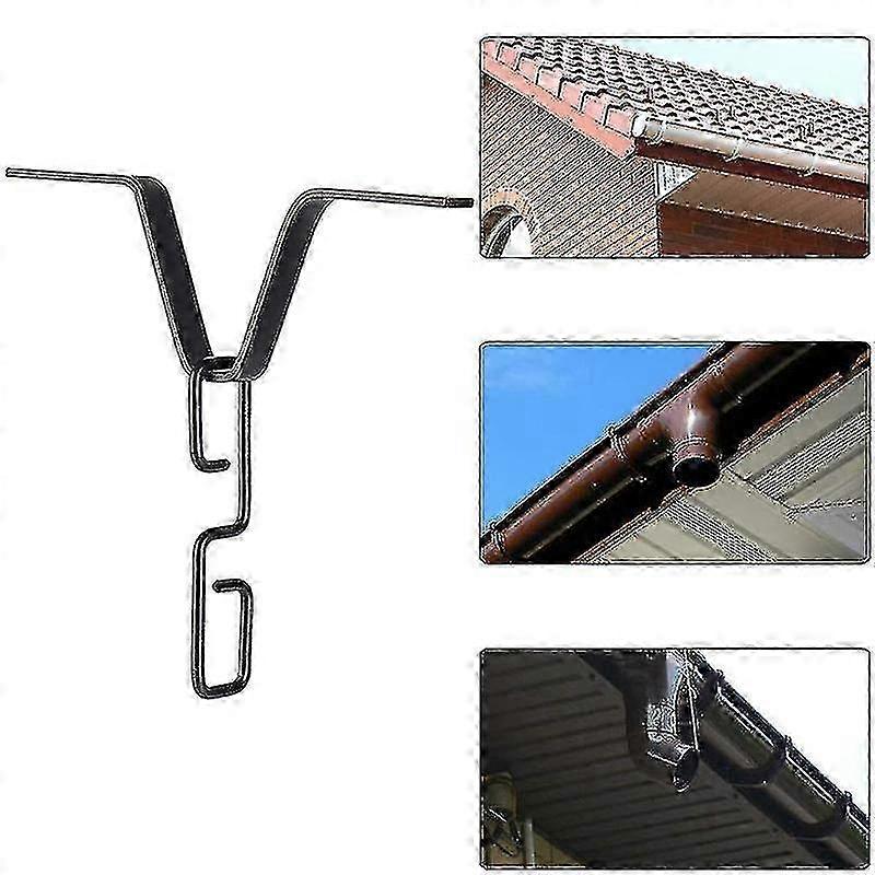 V Mount Rain Chain Hooks & Clips for Gutters, Adjustable Galvanized Iron Anchors Fits Standard Downp