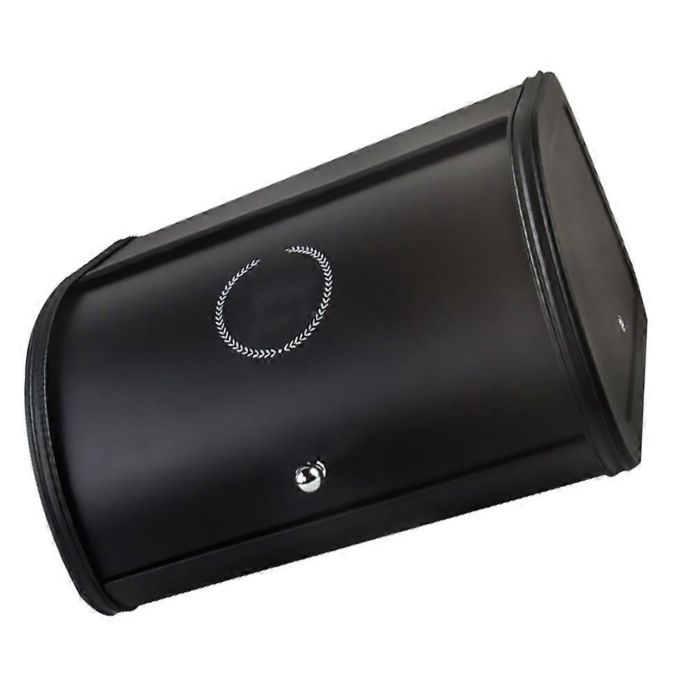 Dustproof Bread Box Metal Storage Bin For Kitchen Home Use 30x26cm Black 1Pack