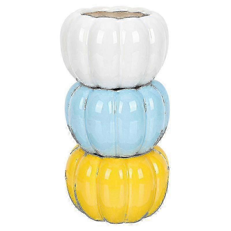 8.2x5.3cm 3pcs Ceramic Pumpkin Succulent Planters - Assorted Colors