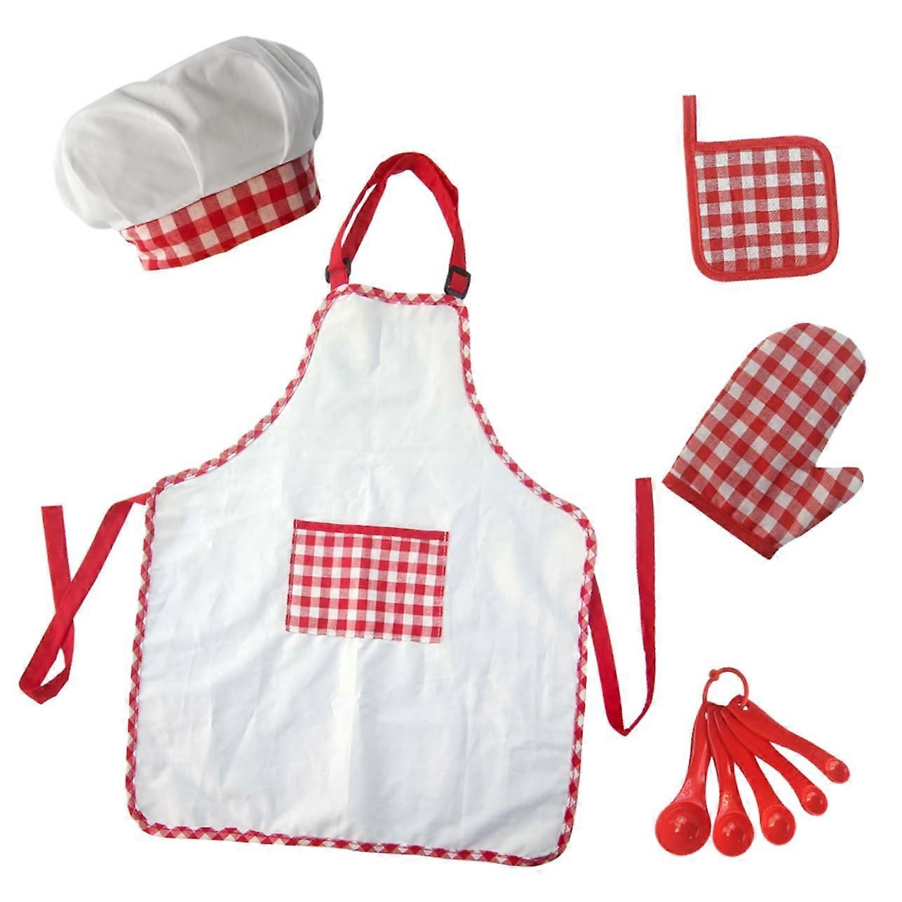 Cooking Apron Set for Boys and Girls with Apron and Hat, Colorful, Durable, Creative Cooking and Painting