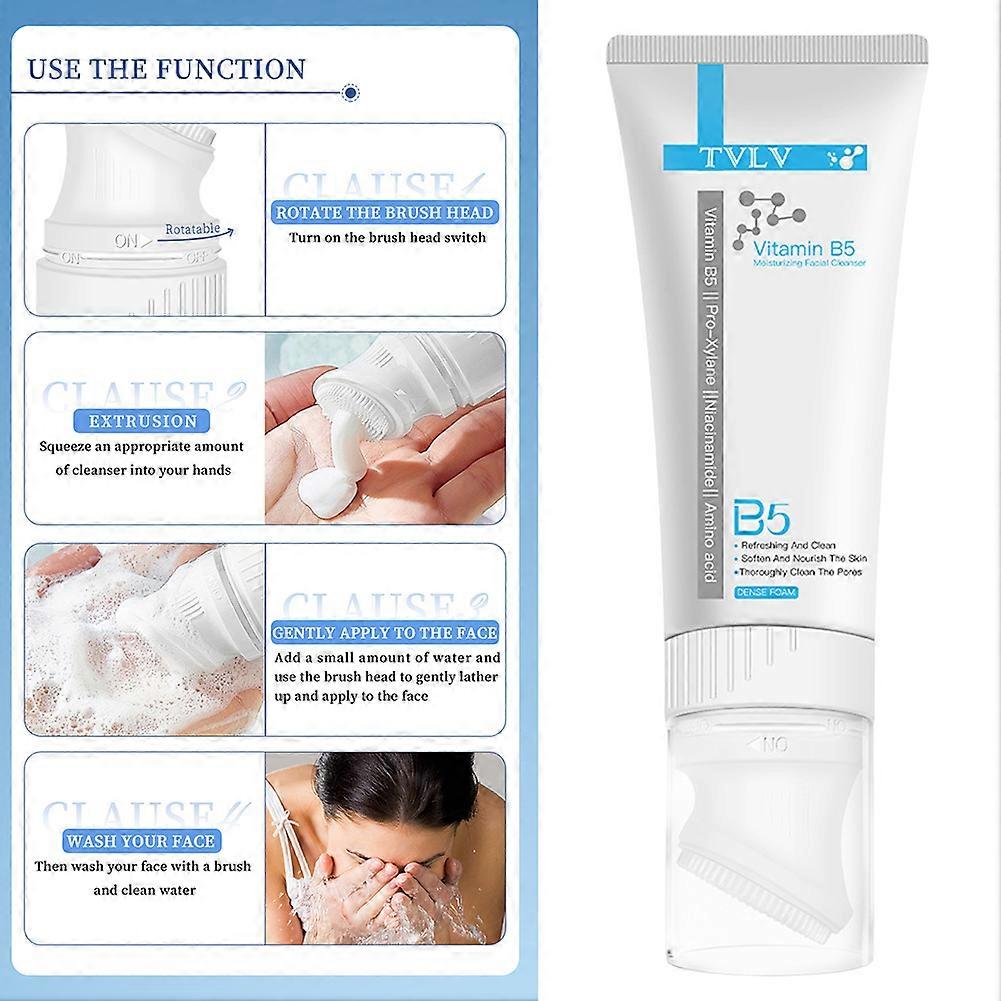Nettoyant hydratant pour le visage aux vitamines B5 - Nettoyant en profondeur Nettoyant hydratant pour une peau douce et nourrie, idéal pour une utilisation à la maison et en voyage