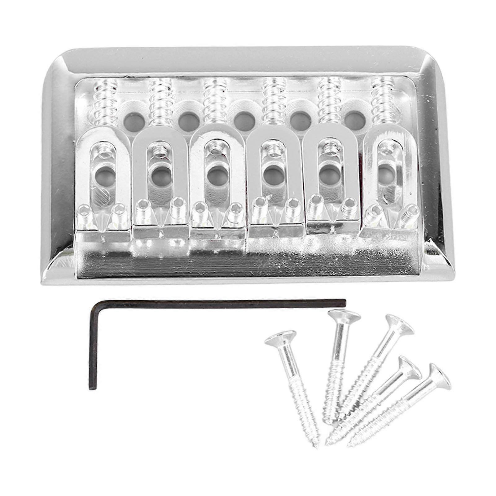 Fixed Hardtail Guitar Bridge U Shape Saddle Bridge Replacement Metal Electric Guitar String Bridge Silver