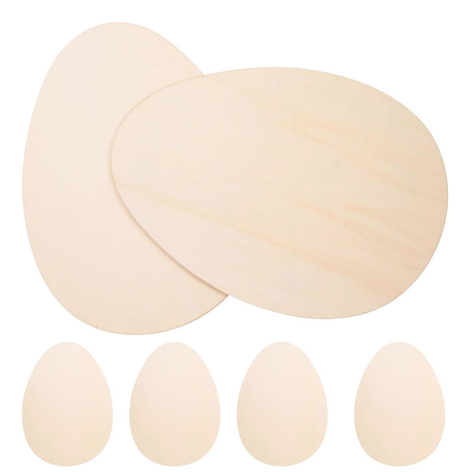 6db befejezetlen fa tojáskivágás húsvéti kézműves fa dekorációkhoz