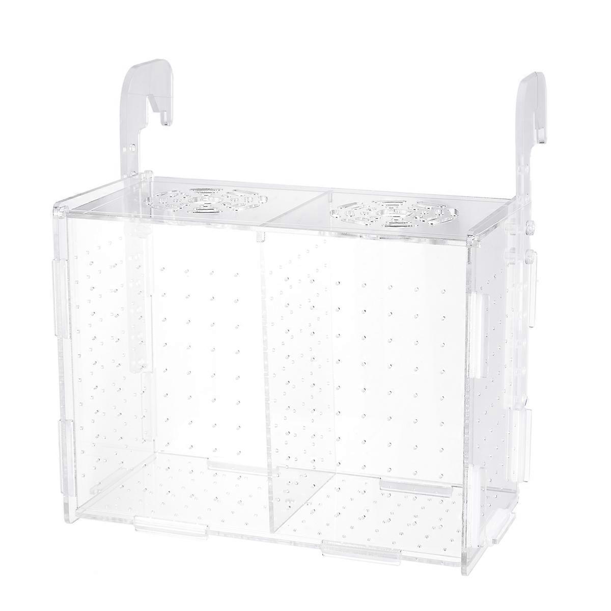 Transparent Acrylic Isolation Box for Fish Tank Breeding and Incubation with Floating Cover 4.5x3x2