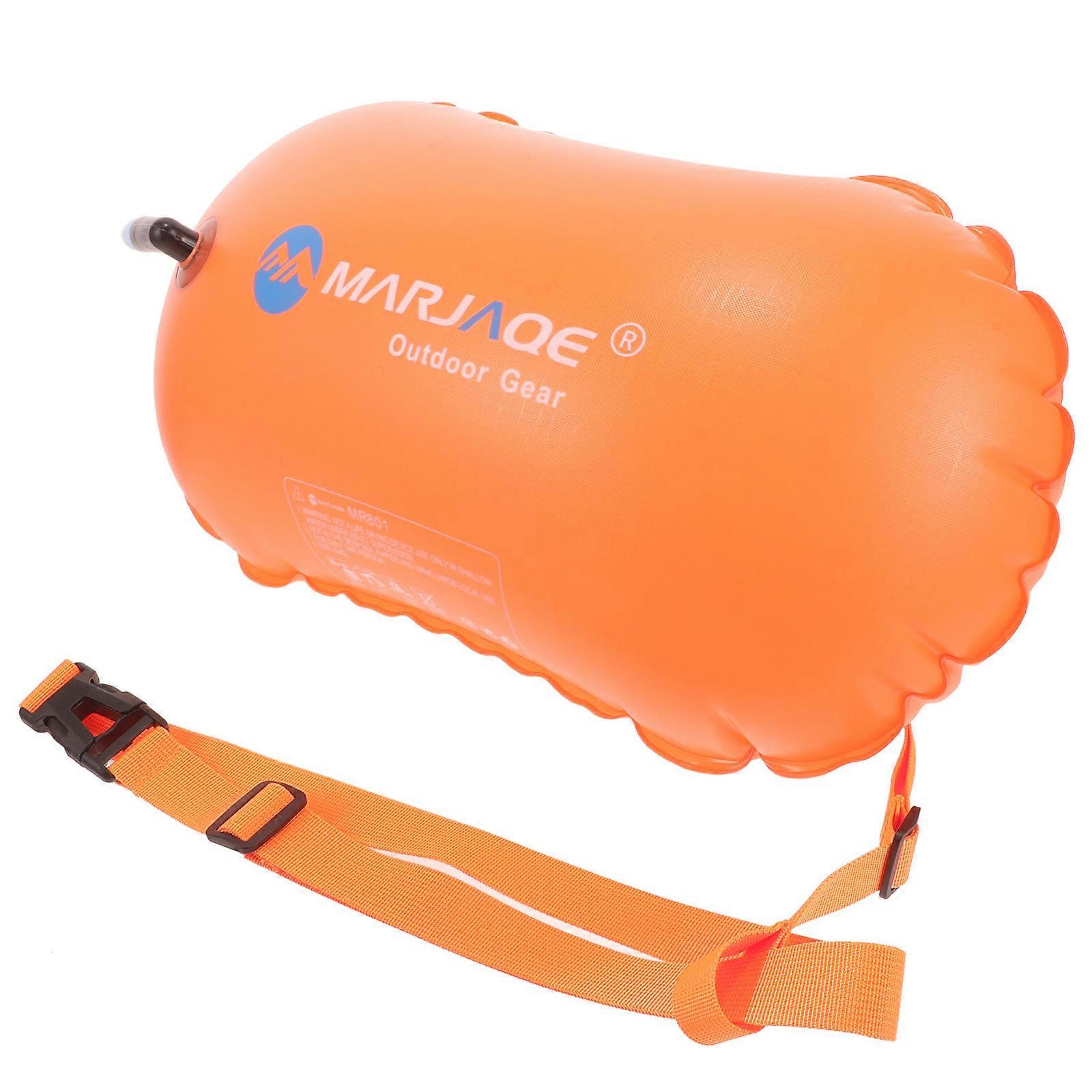 Open Water Swim Buoy Inflatable Safety Float Swimming Bag For Adults Swimmers Snorkelers Orange 1Pack