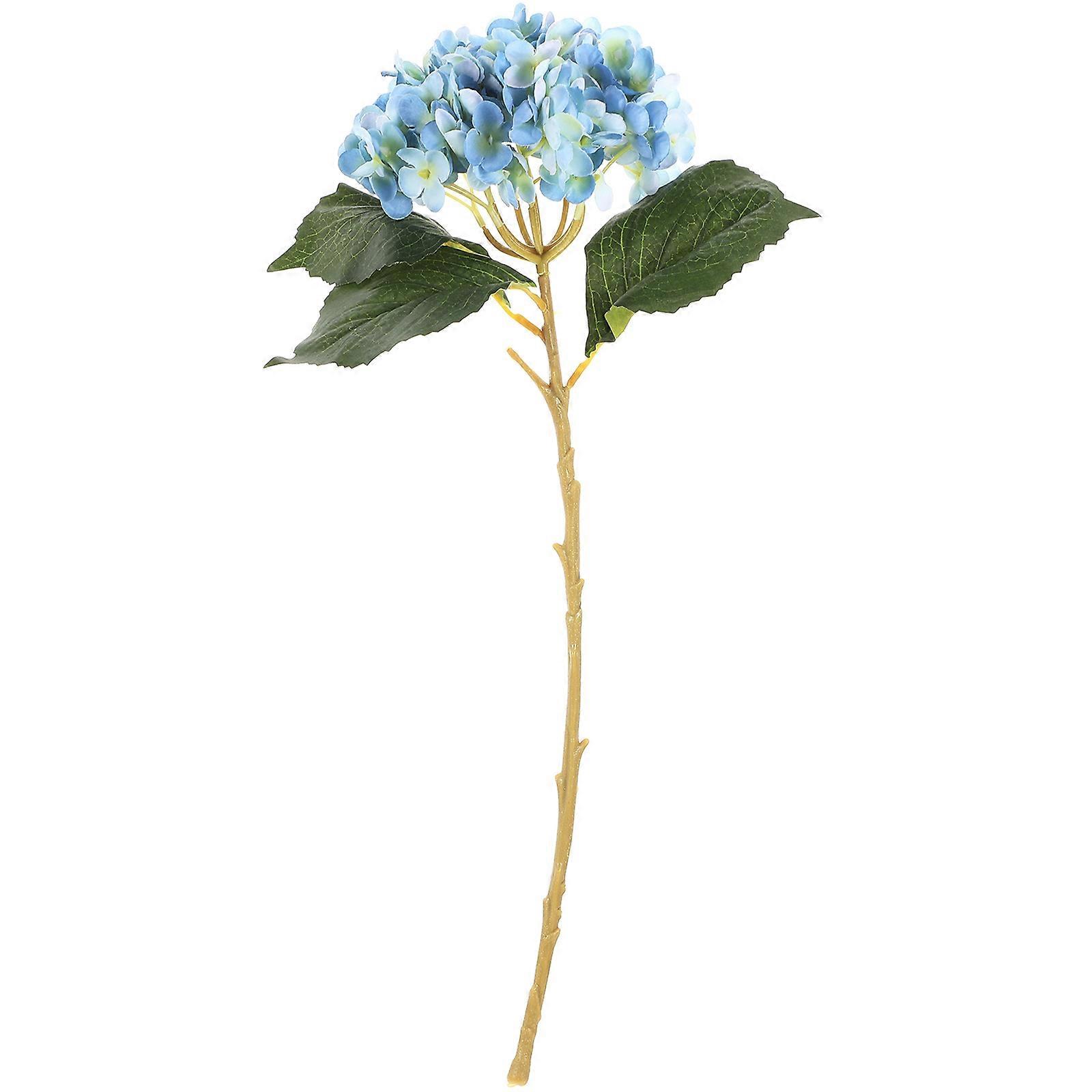 Artificial Flowers Arrangements Hydrangea Stem Non-Fading For Indoor Decoration Cloth Plastic Iron Wire 1Set